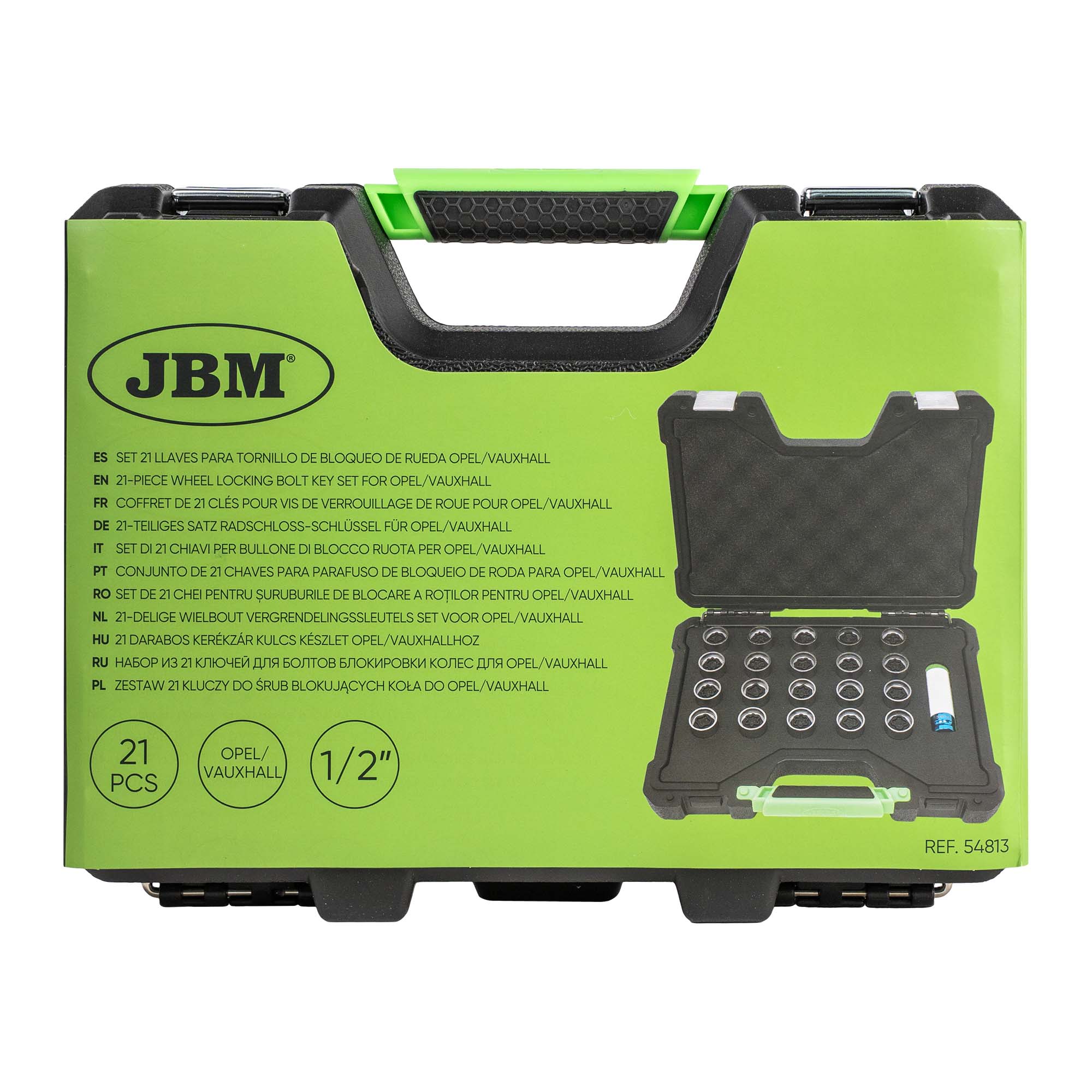 SET DI 21 CHIAVI PER BULLONE DI BLOCCO RUOTA PER OPEL/VAUXHALL (181-200) 54813 JBM