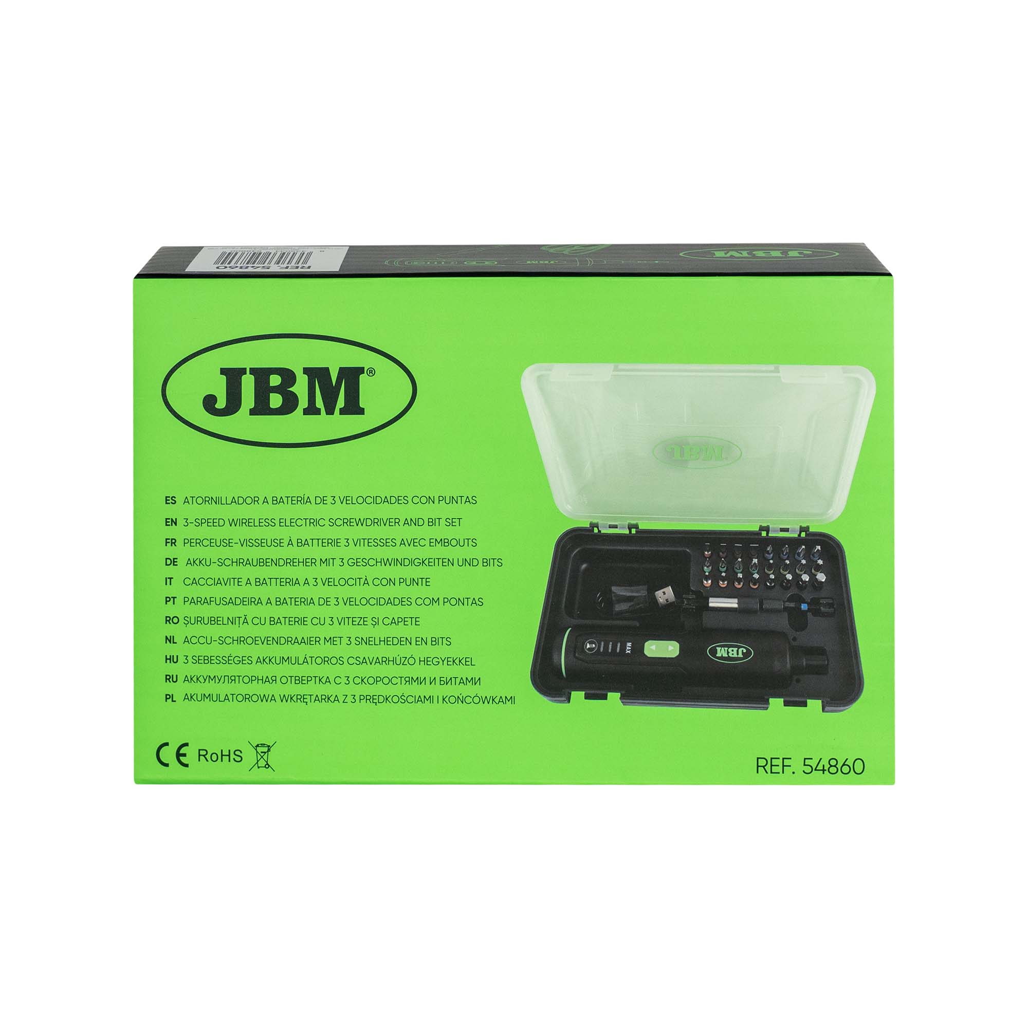 CACCIAVITE A BATTERIA A 3 VELOCITÀ CON PUNTE JBM 54860