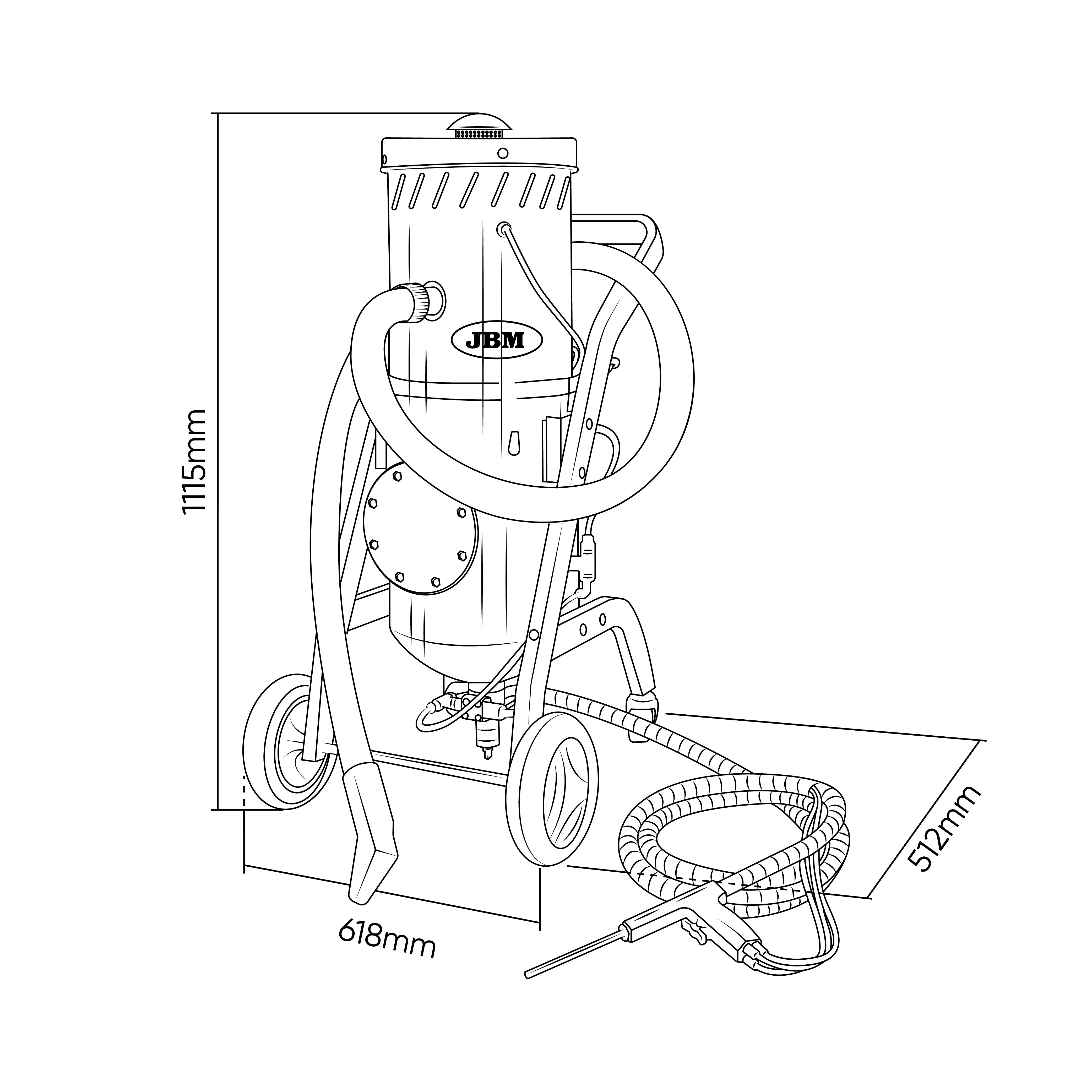 SERBATOIO PORTATILE PER LA PULIZIA DEL CARBONE MEDIANTE SABBIATURA – 18L JBM 54866