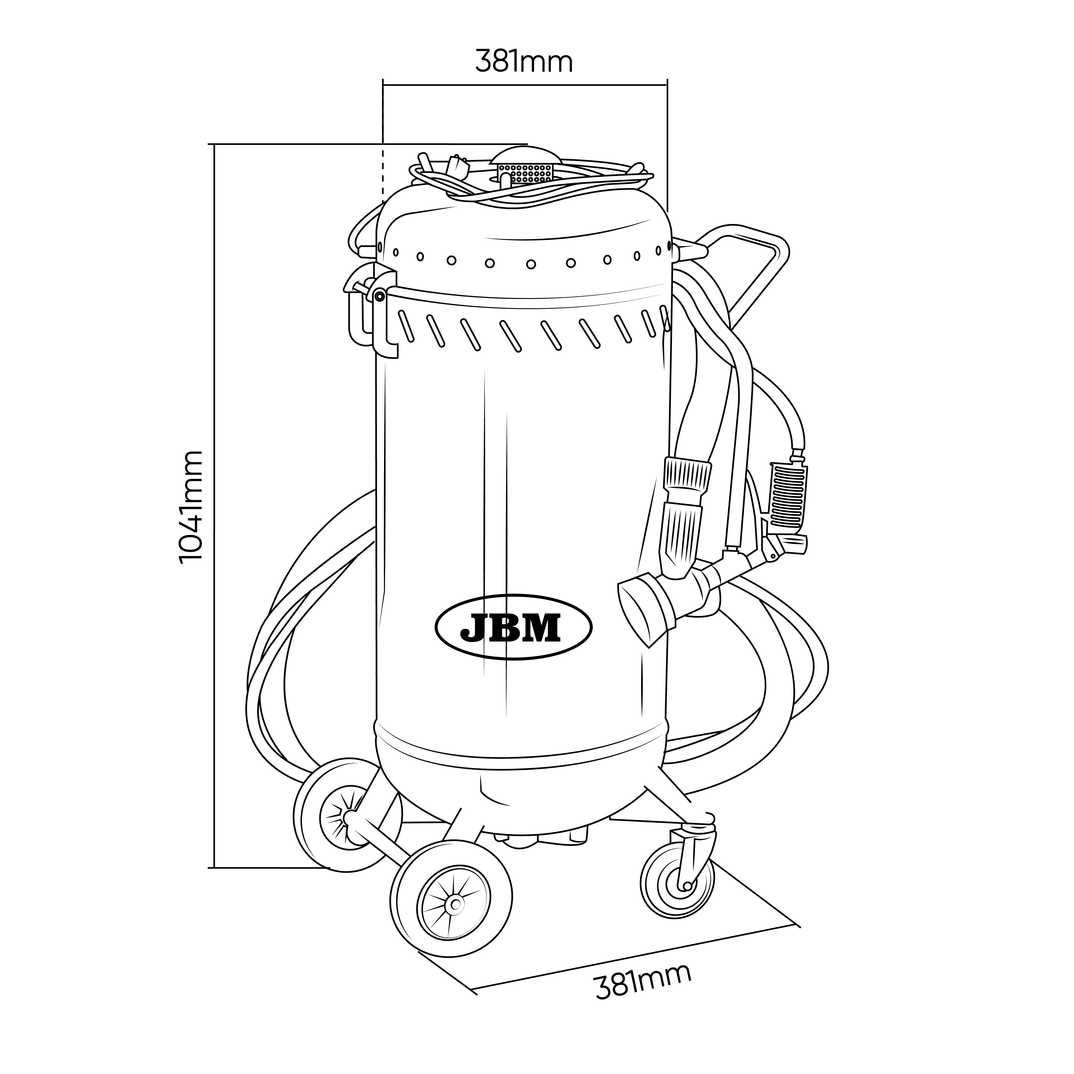 MACCHINA SABBIATRICE CON SISTEMA DI ASPIRAZIONE E VUOTO – 17L JBM 54867