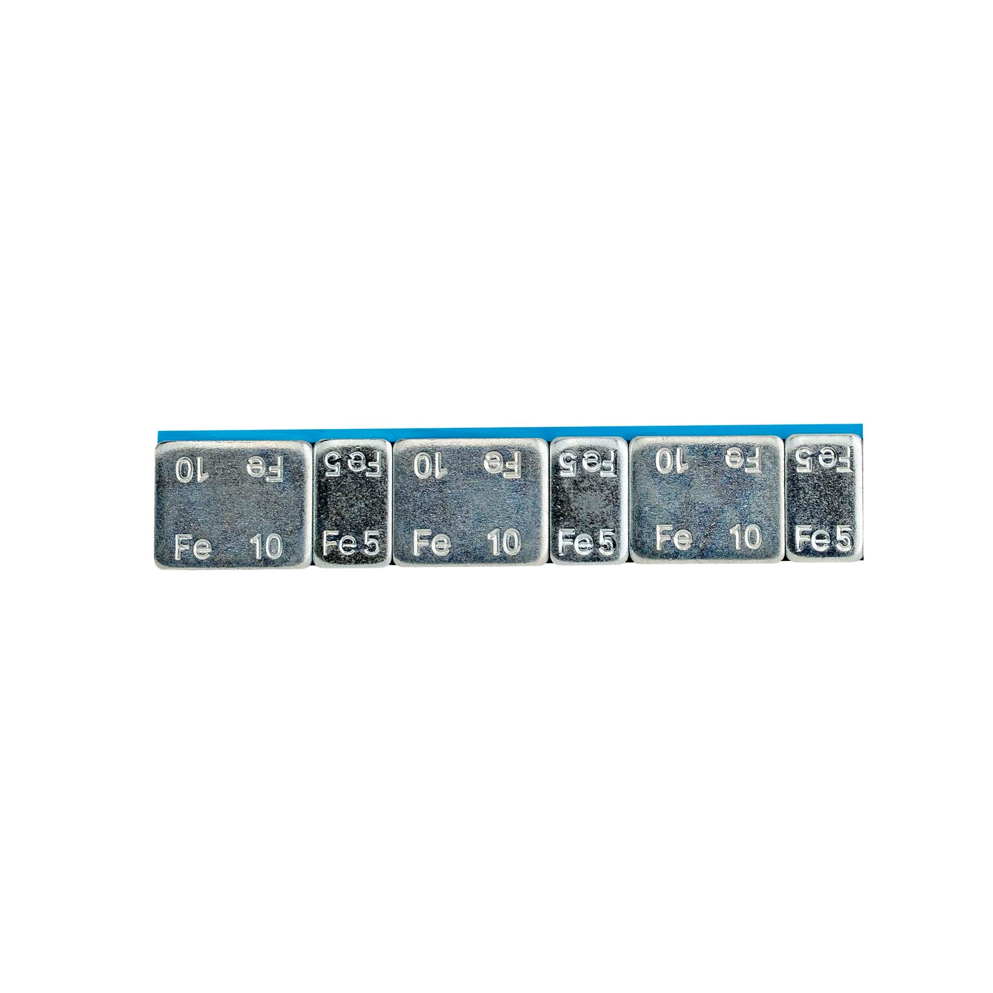 SCATOLA DI 100 PESI DI FERRO AUTOADESIVI IN PASTIGLIE - 45GR. (3X5G + 3X10G) 54885 JBM