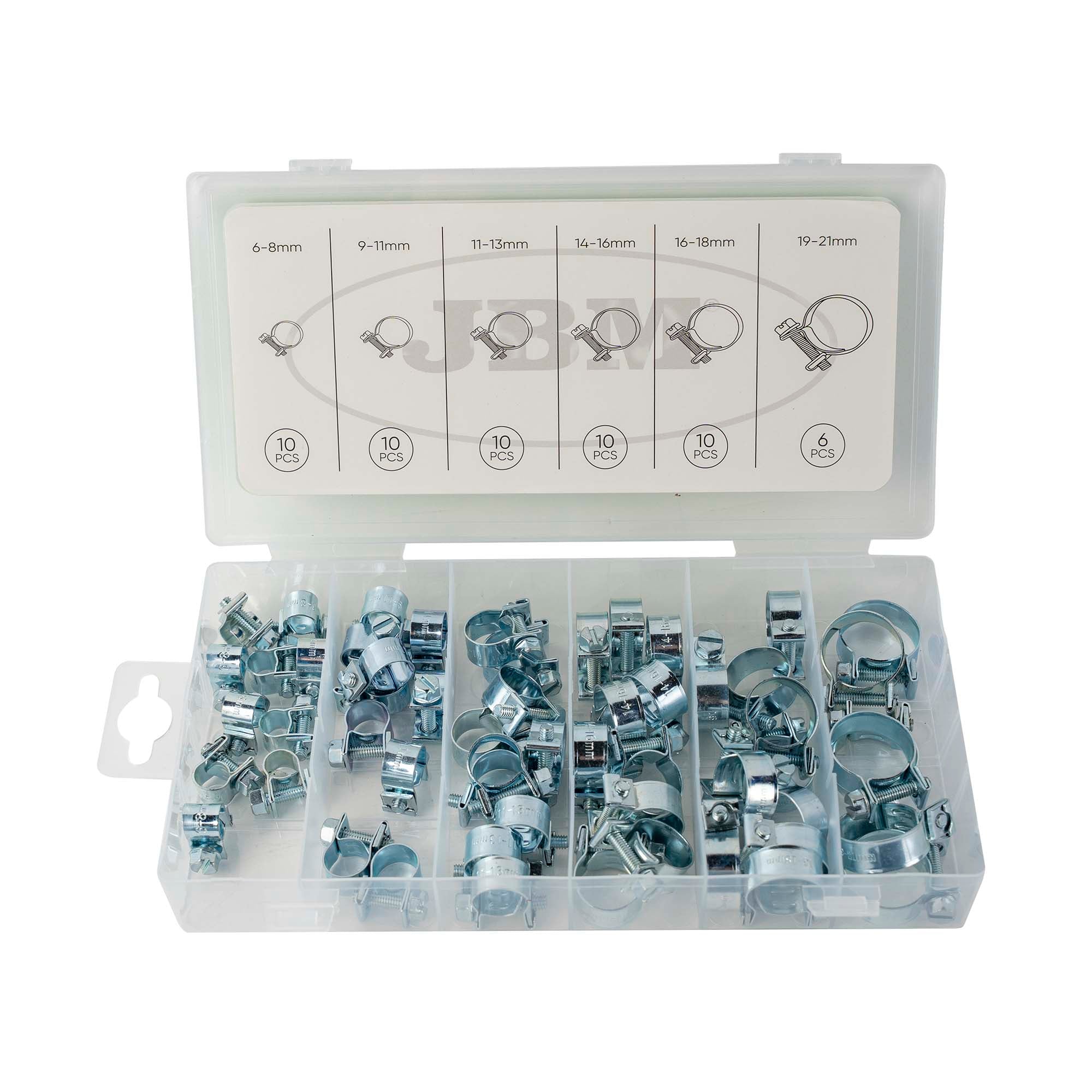 SCATOLA DI FASCETTE MINI PER TUBI FLESSIBILI 56 PEZZI 54935 JBM
