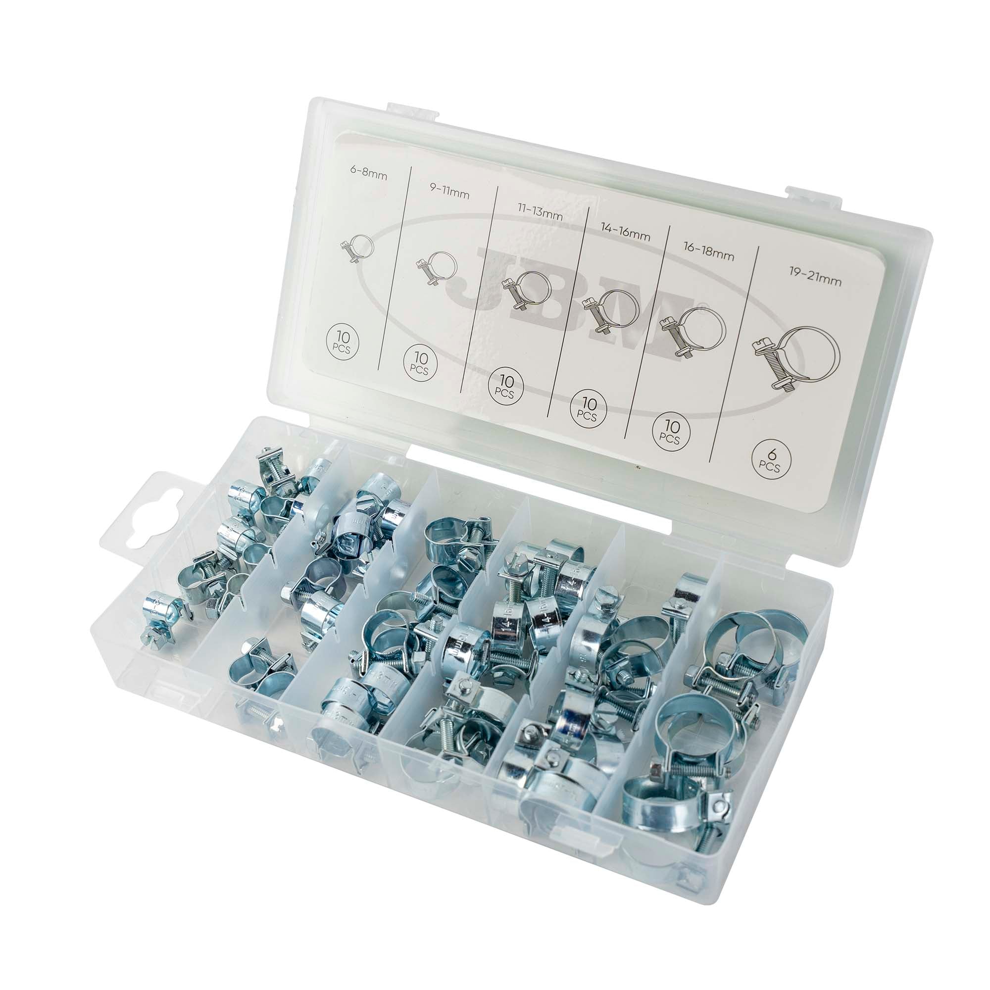 SCATOLA DI FASCETTE MINI PER TUBI FLESSIBILI 56 PEZZI 54935 JBM