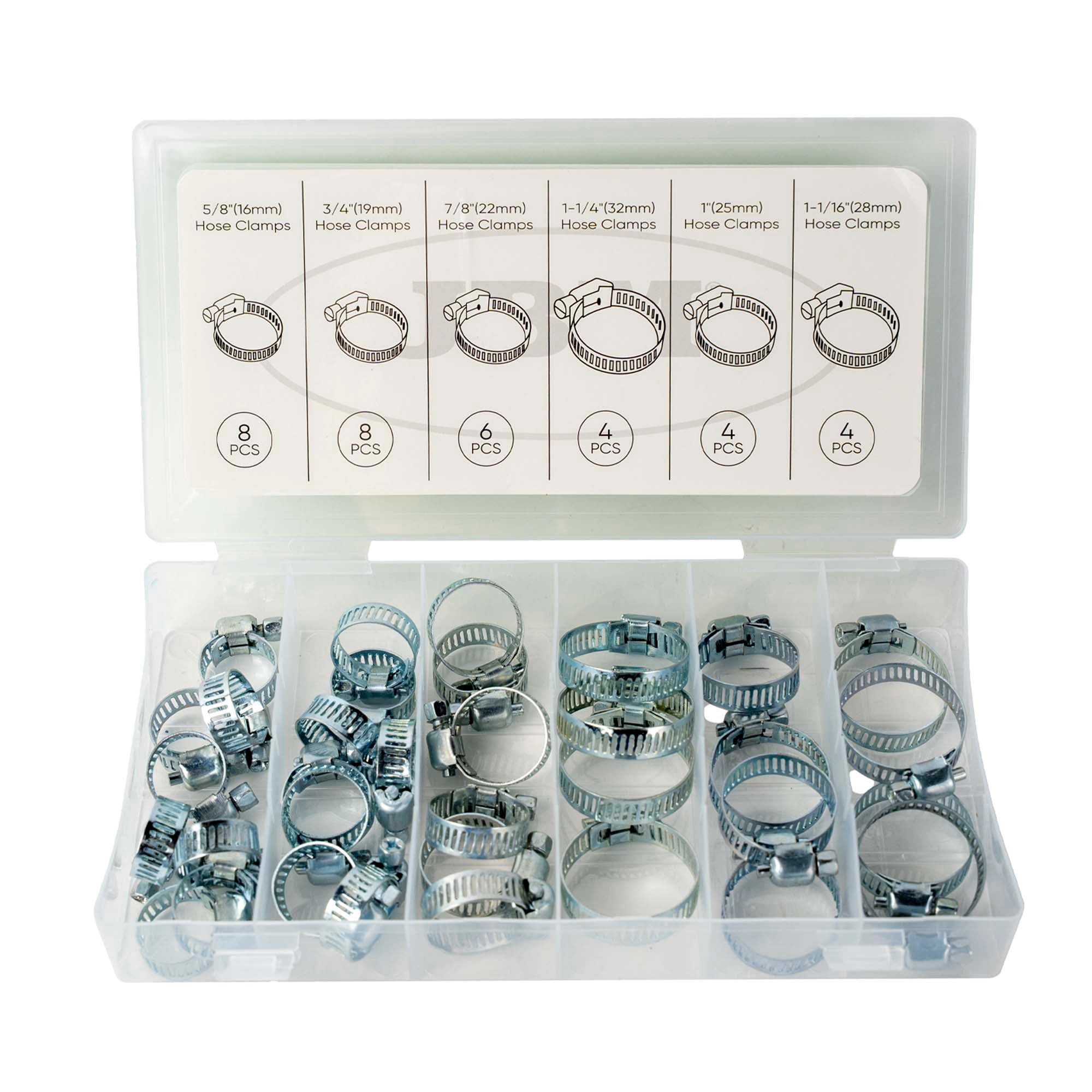 SCATOLA DI FASCETTE PER TUBI 34 PEZZI 54936 JBM