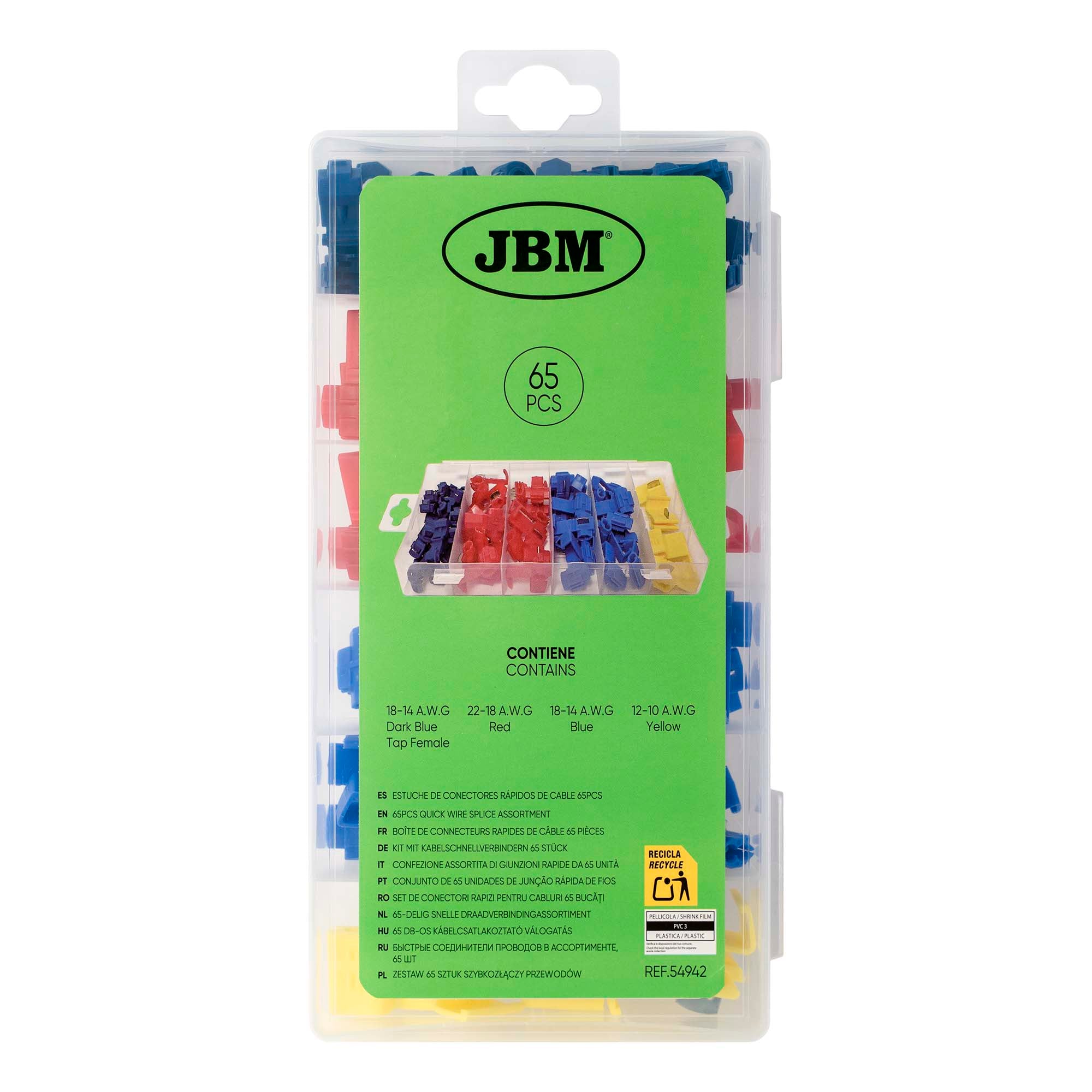 CONFEZIONE ASSORTITA DI GIUNZIONI RAPIDE DA 65 UNITÀ 54942 JBM