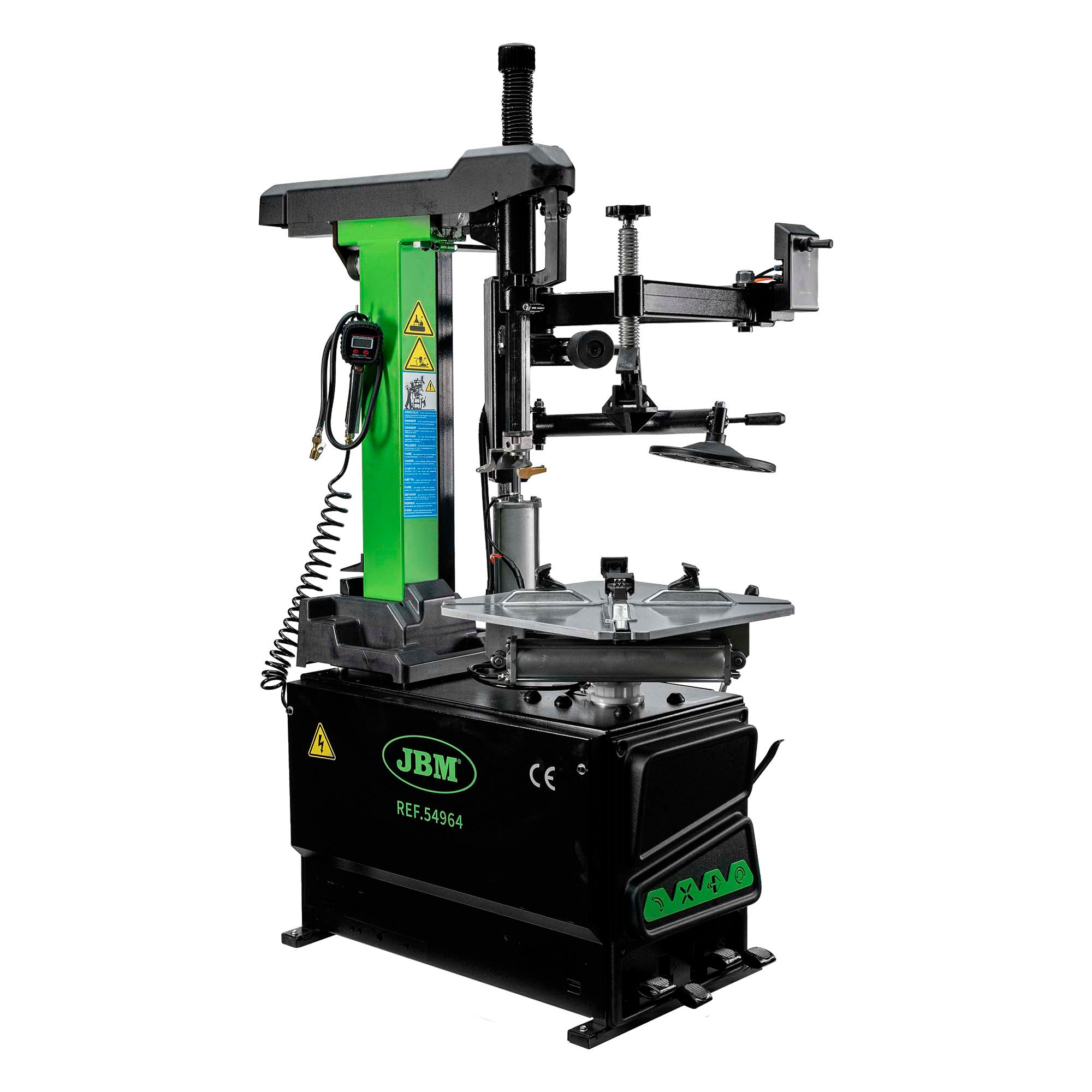 SMONTAGOMME CON TORRE BASCULANTE AUTOMATICA E BRACCIO AUSILIARIO 220V JBM 54964