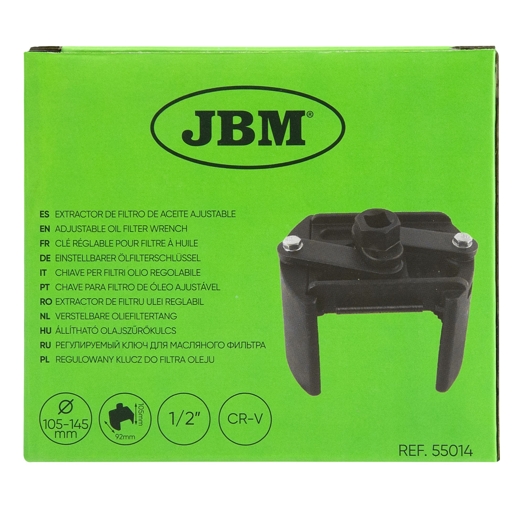 CHIAVE PER FILTRI OLIO REGOLABILE (105-145 MM) 55014 JBM