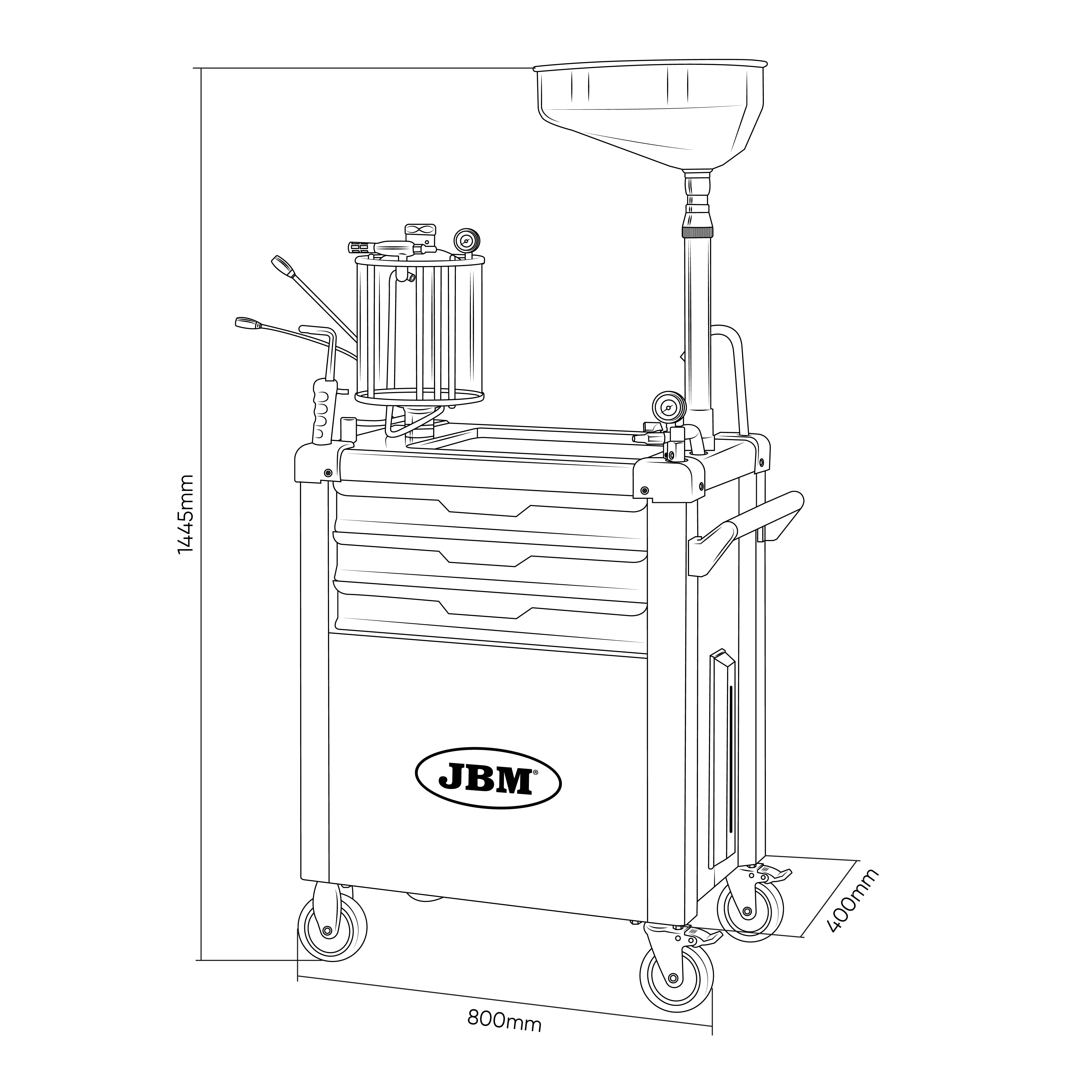 CARRELLO RACCOGLITORE D’OLIO CON SISTEMA DI ASPIRAZIONE E SCOMPARTI 55049 JBM