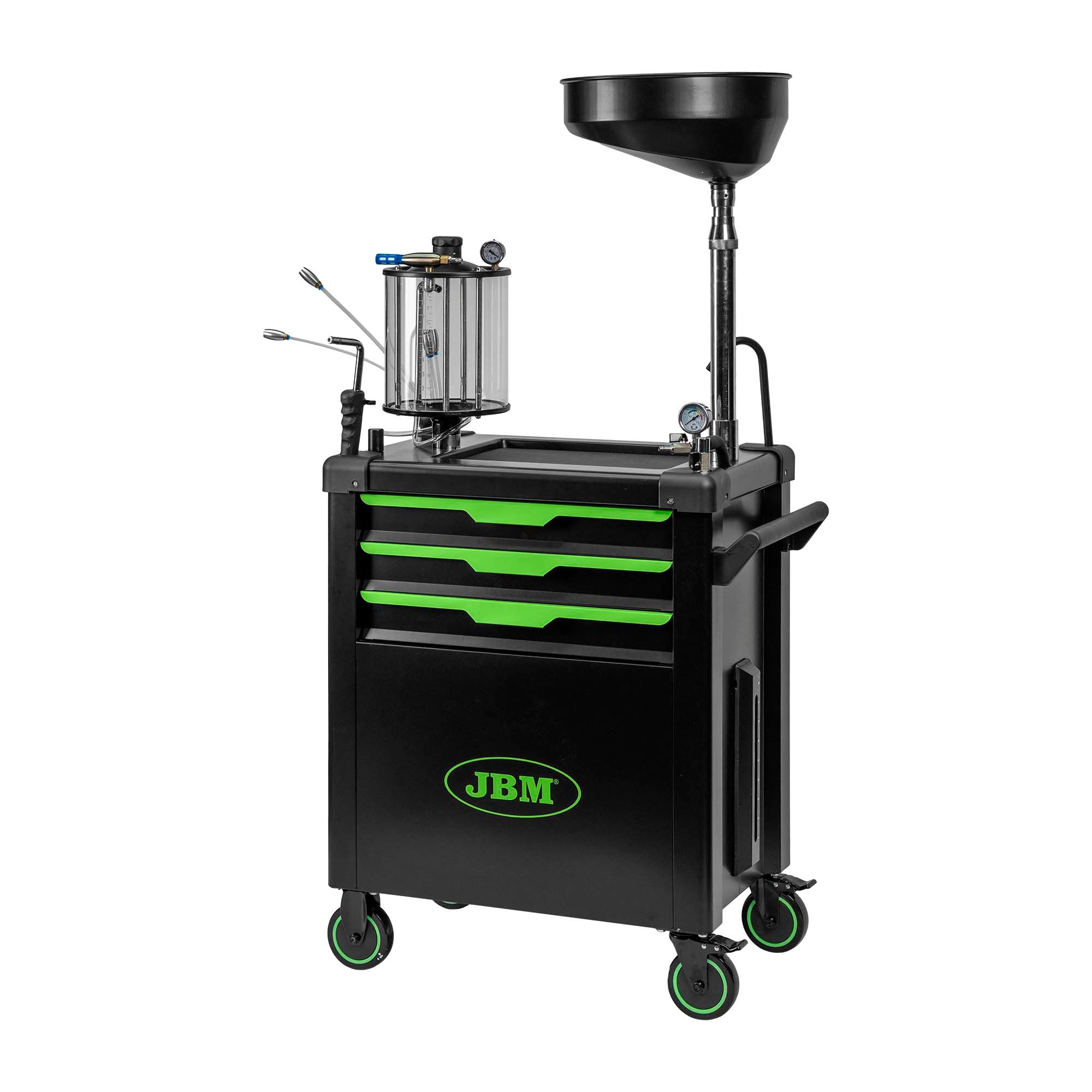 CARRELLO RACCOGLITORE D’OLIO CON SISTEMA DI ASPIRAZIONE E SCOMPARTI JBM 55049