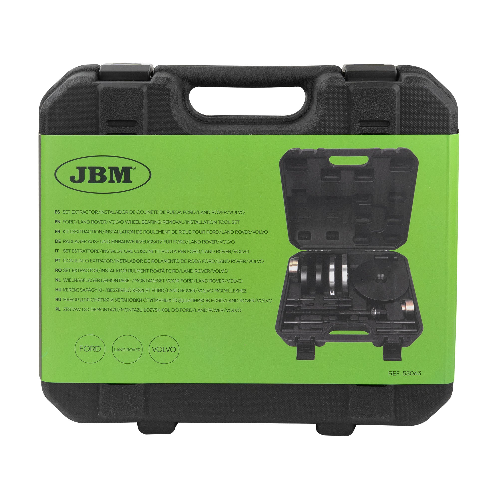 SET ESTRATTORE/INSTALLATORE CUSCINETTI RUOTA PER FORD/LAND ROVER/VOLVO 55063 JBM