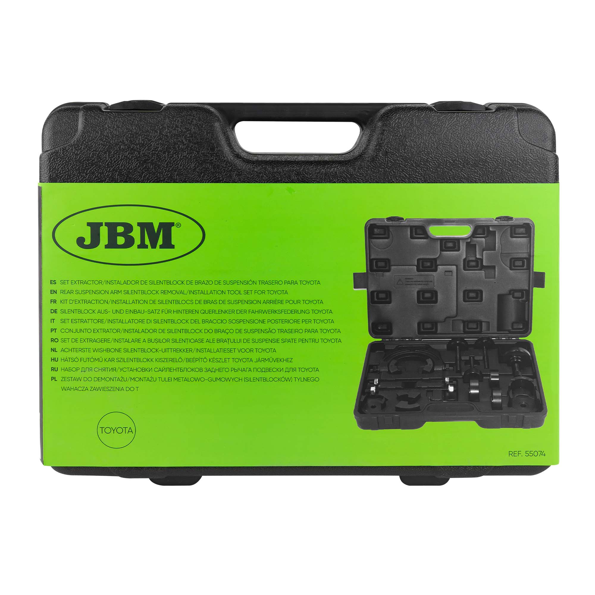 SET ESTRATTORE/INSTALLATORE DI SILENTBLOCK DEL BRACCIO SOSPENSIONE POSTERIORE PER TOYOTA 55074 JBM