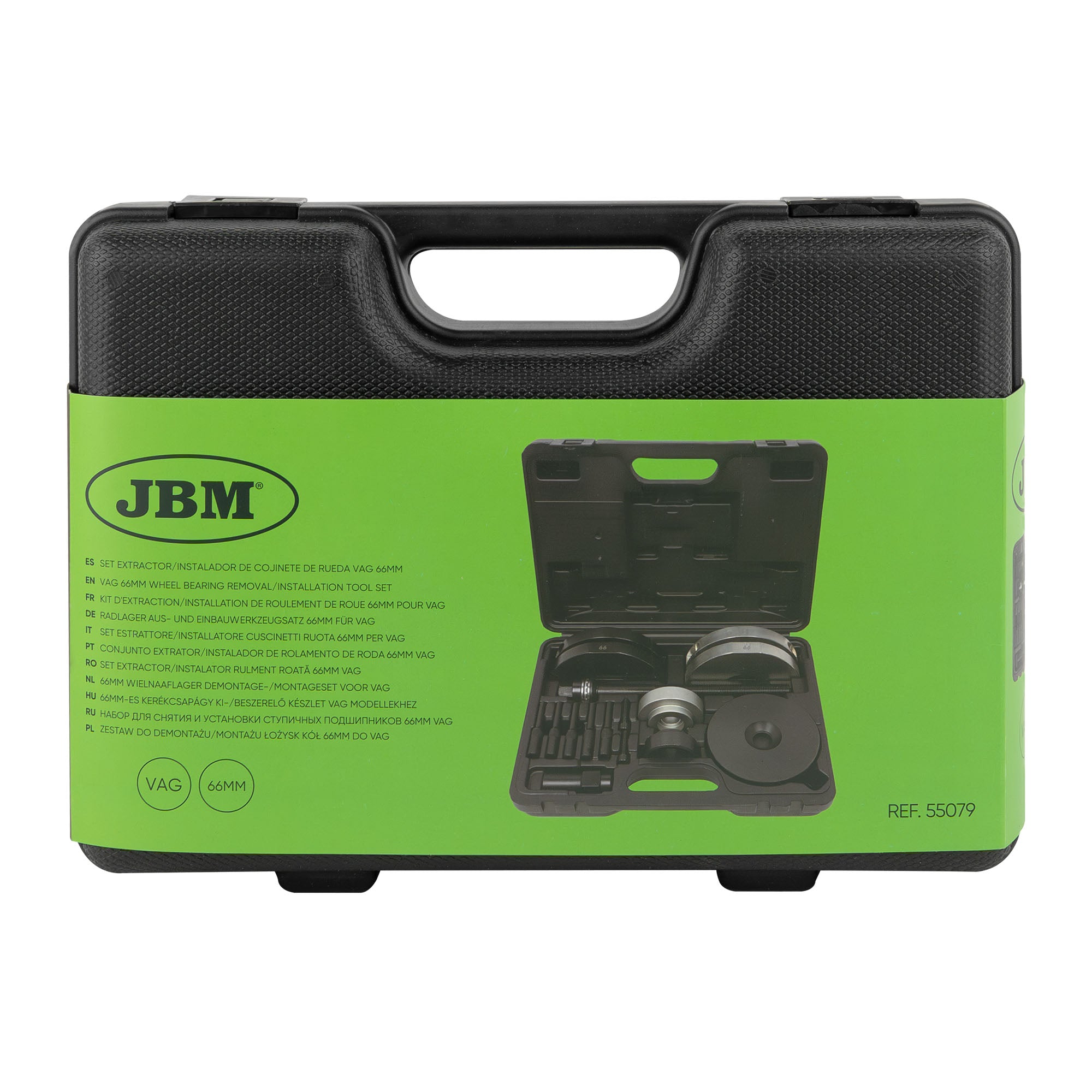 SET ESTRATTORE/INSTALLATORE CUSCINETTI RUOTA 66MM PER VAG 55079 JBM