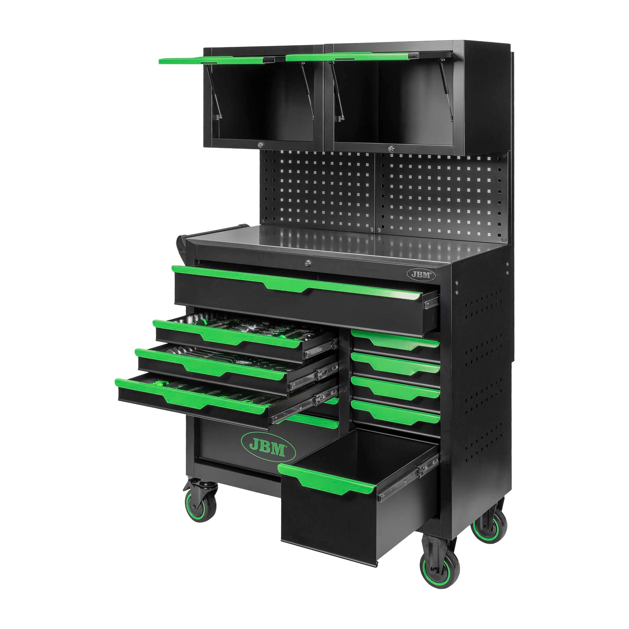 CARRELLO PORTAUTENSILI 11 CASSETTI CON PANNELLI E ARMADI 172 UTENSILI JBM 55118