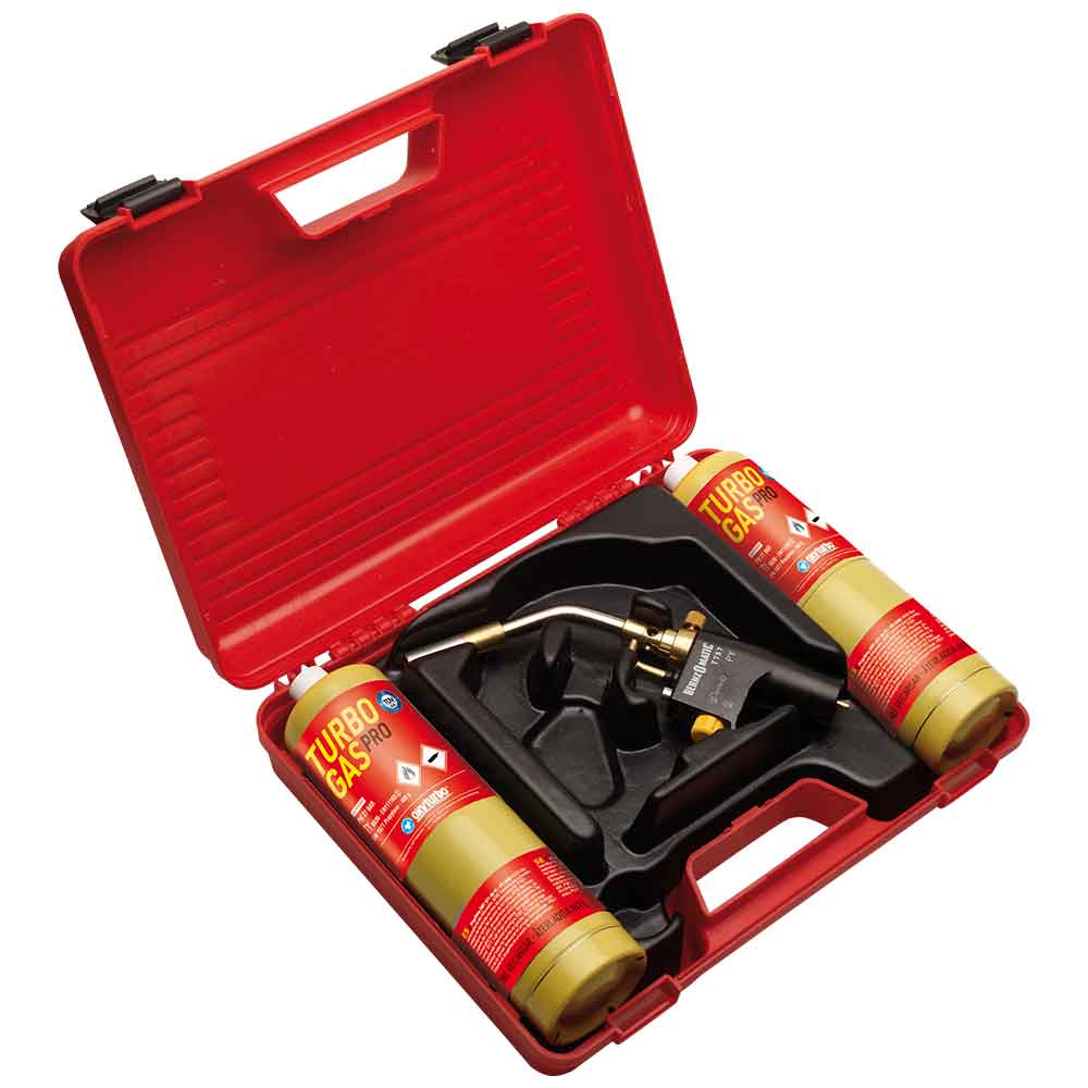 Set oxyturbo cannello riscaldatore in valigetta completo di bombole