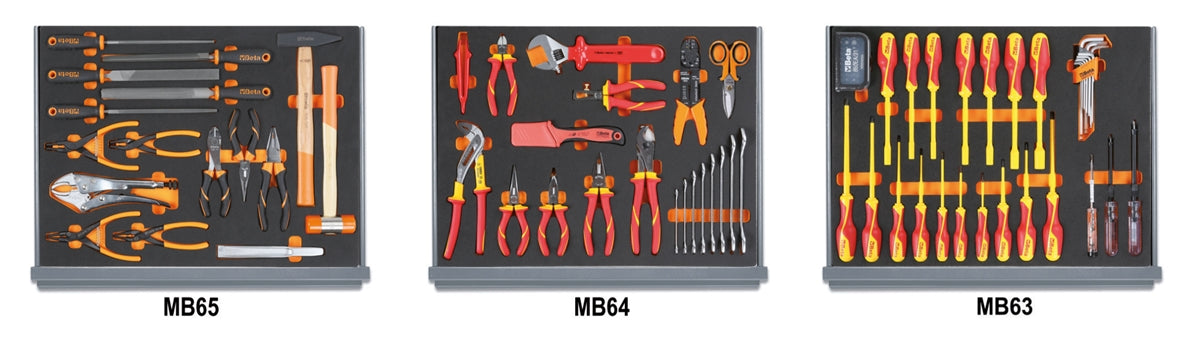 Assortimento di 94 utensili per elettrotecnica in vassoio morbido in EVA Beta 5935ET/1MB