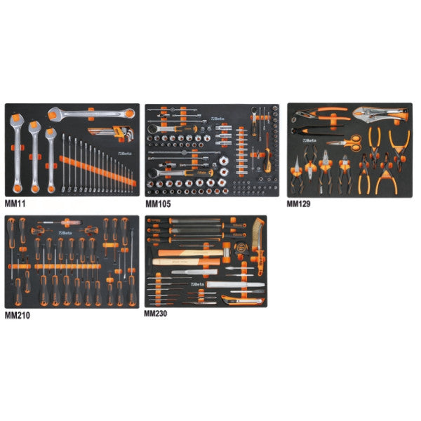 Assortimento 199 utensili universali Beta 5945VUM termoformato morbido per arredo C45PRO