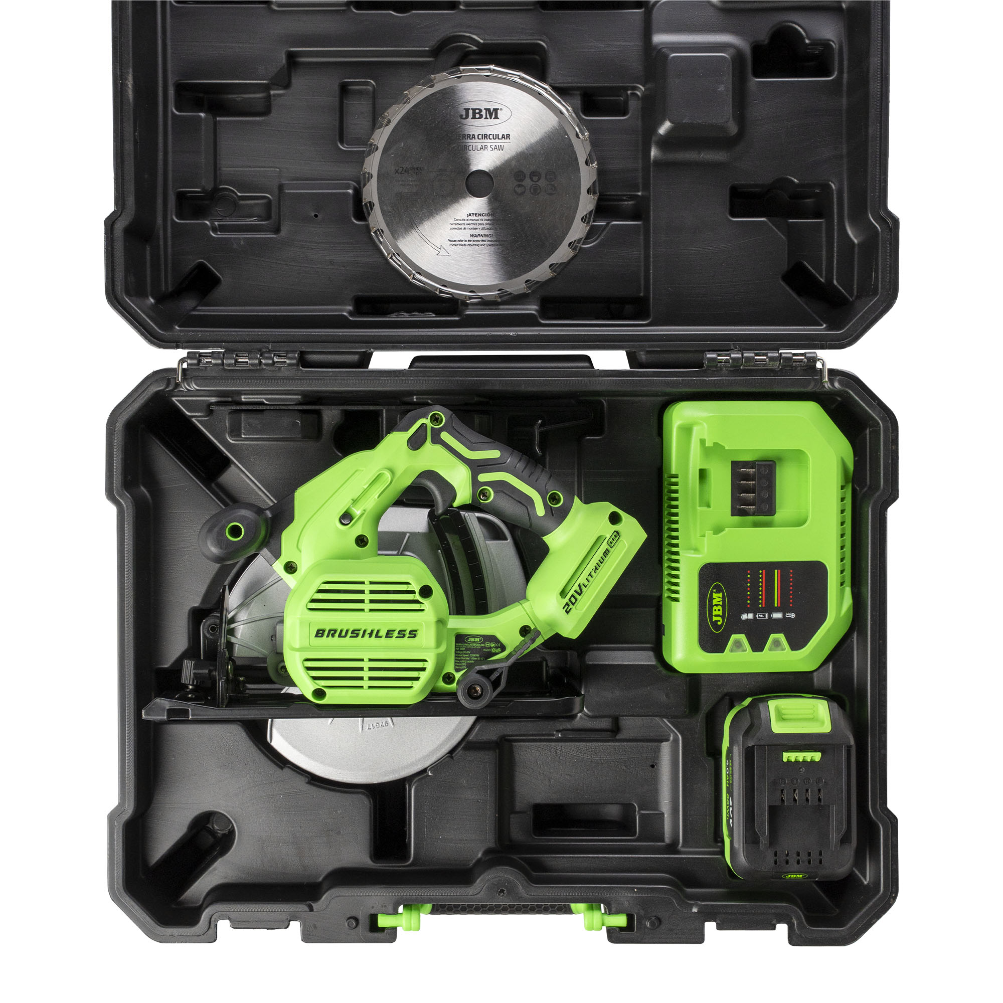 SEGA CIRCOLARE BRUSHLESS A BATTERIA CON CUSTODIA 60007C JBM