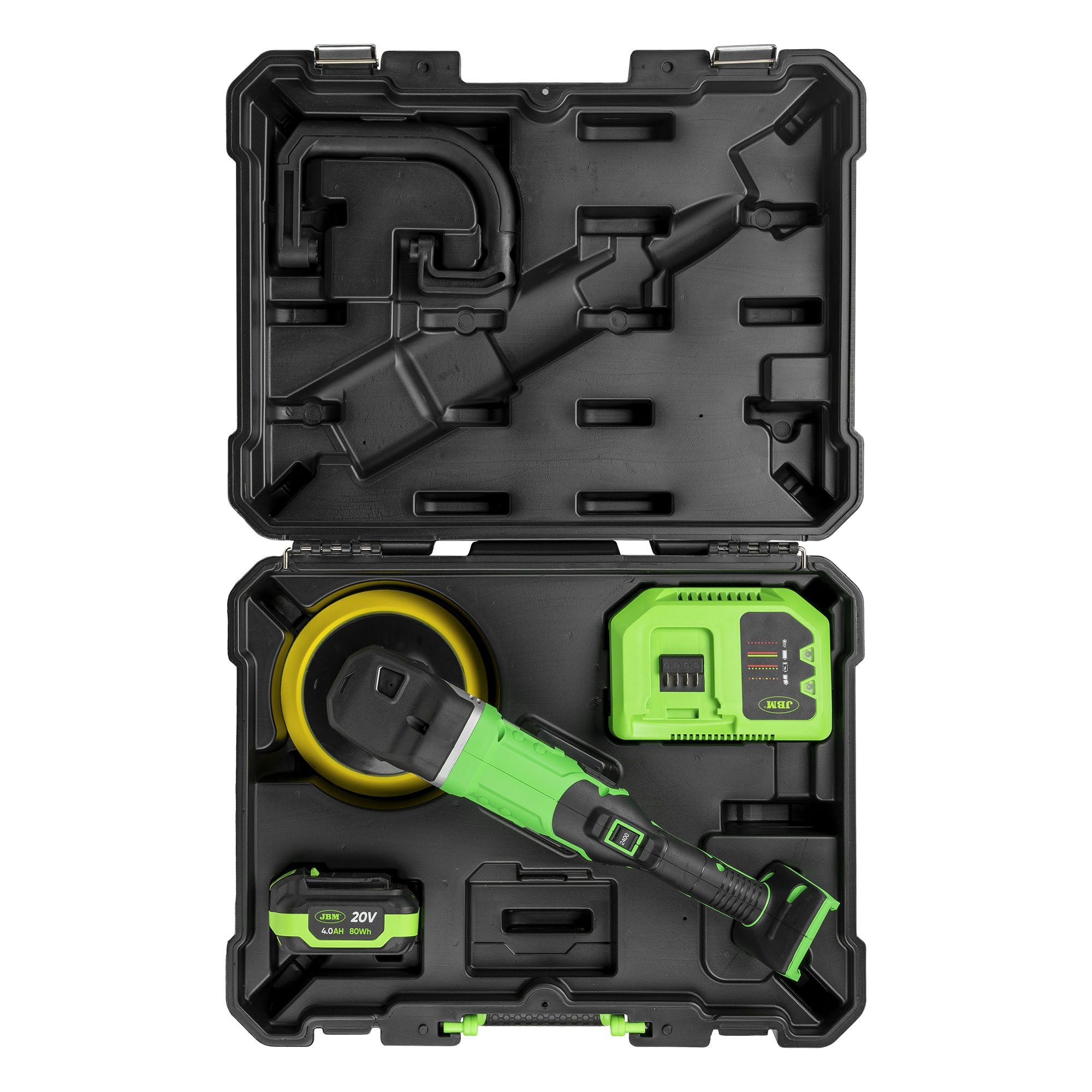 LUCIDATRICE BRUSHLESS A BATTERIA CON CUSTODIA JBM 60009C 4AH SET + 6KG. PROSCIUTTO CRUDO IBERICO