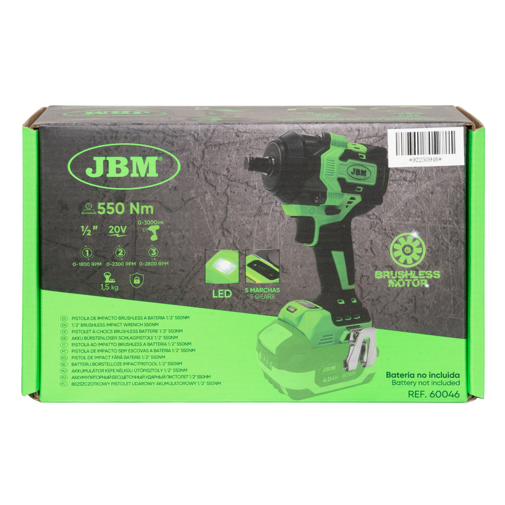 AVVITATORE PNEUMATICO DA 1/2" 800NM CON MOTORE BRUSHLESS 60046 JBM
