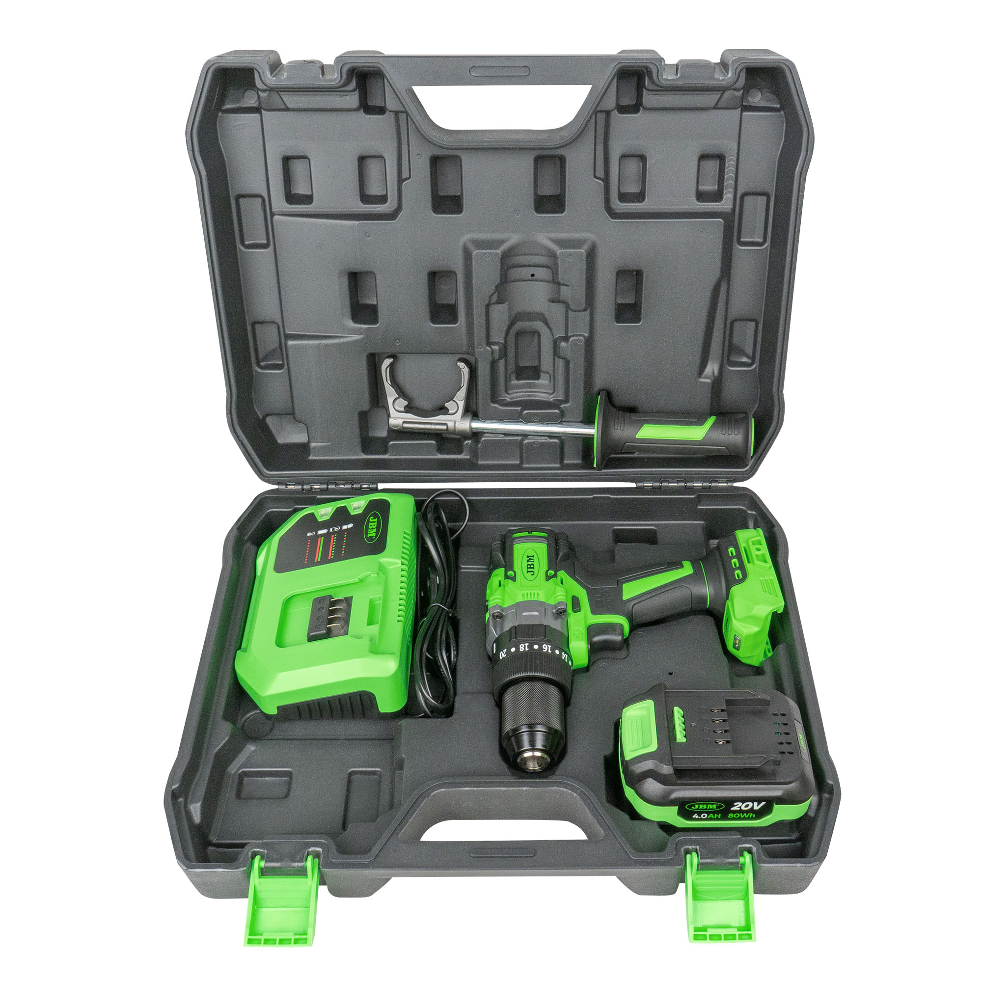 TRAPANO A 2 VELOCITÀ BRUSHLESS A BATTERIA CON CUSTODIA 60047C JBM