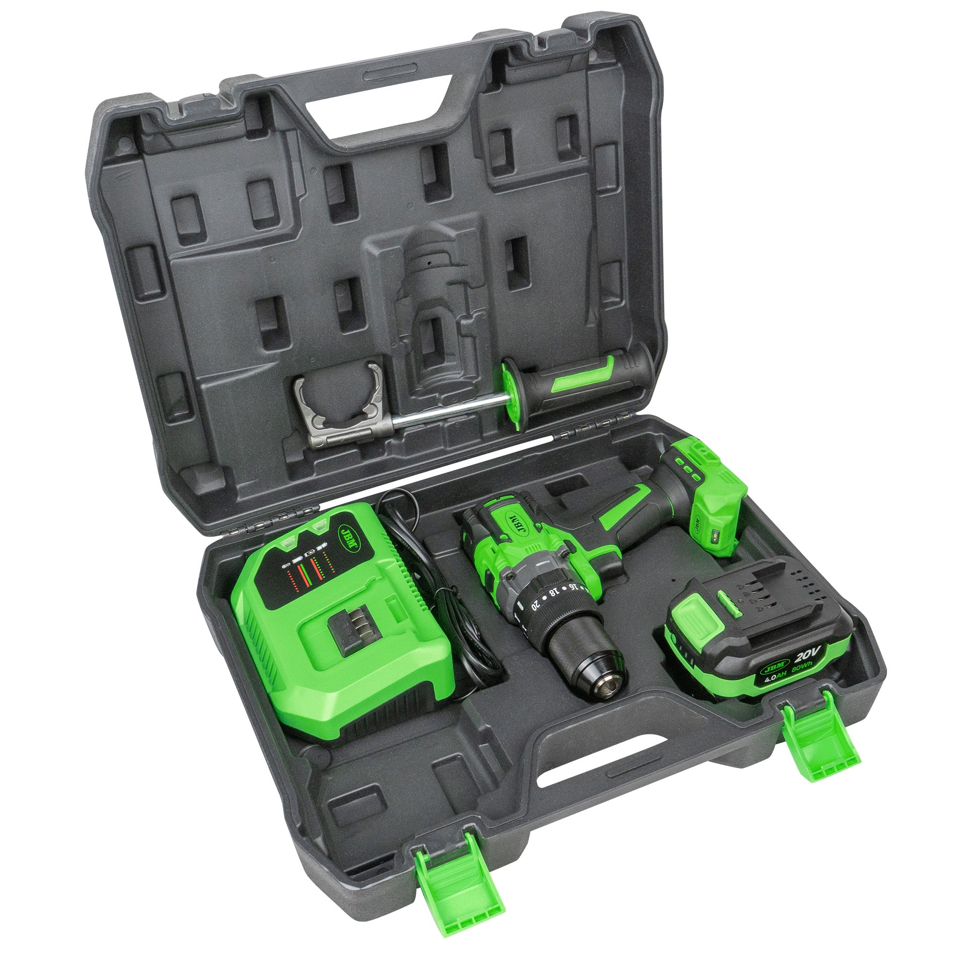 TRAPANO A 2 VELOCITÀ BRUSHLESS A BATTERIA CON CUSTODIA 60047C JBM