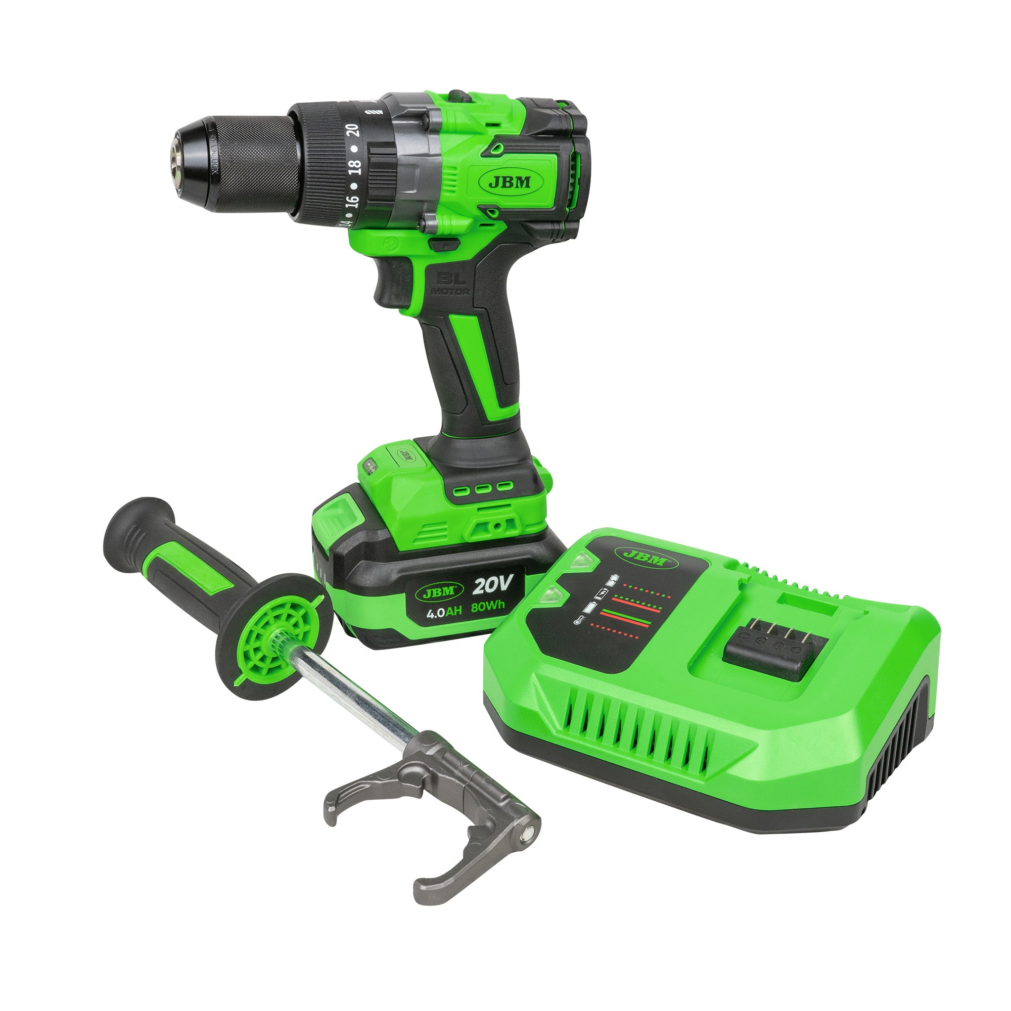 TRAPANO A 2 VELOCITÀ BRUSHLESS A BATTERIA CON CUSTODIA 60047C JBM