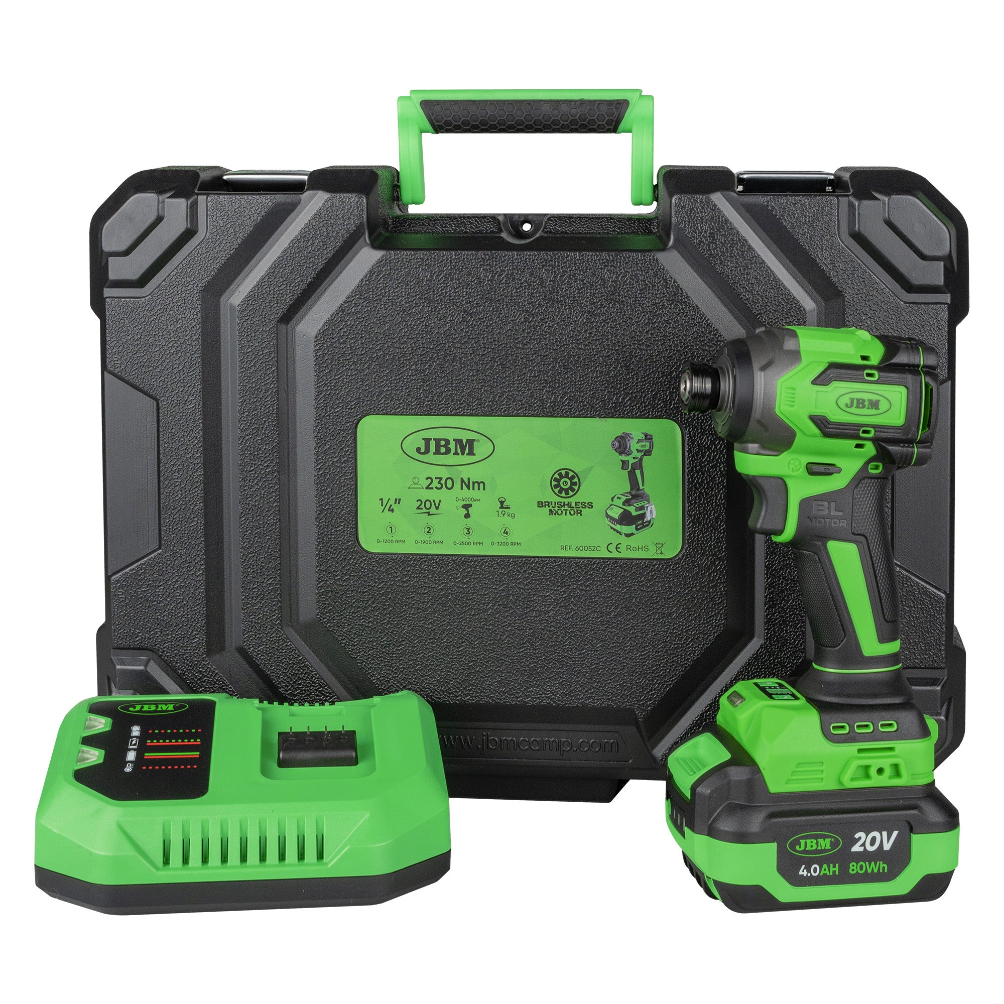 AVVITATORE A IMPULSI A BATTERIA 1/4" 230NM CON VALIGETTA 60052C JBM