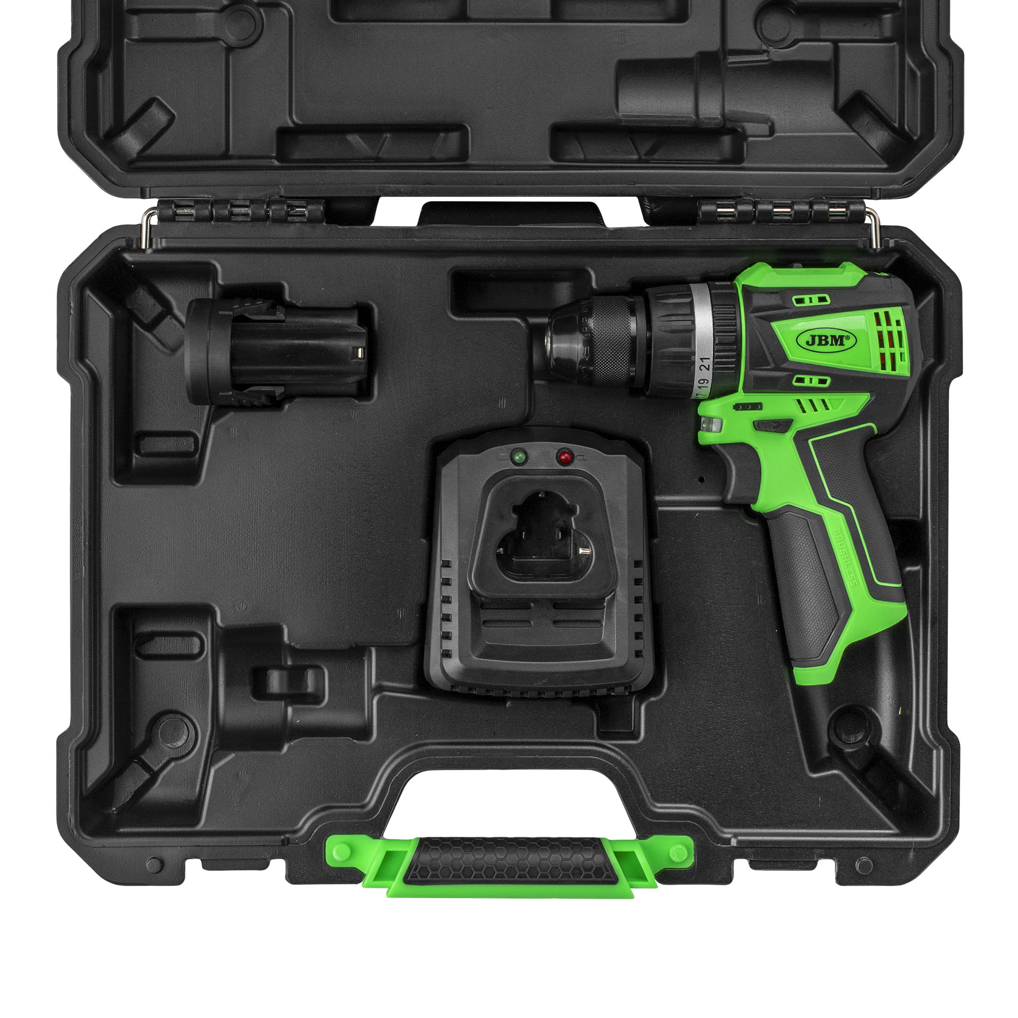 TRAPANO A PERCUSSIONE 12V BRUSHLESS CON CUSTODIA 60058C JBM
