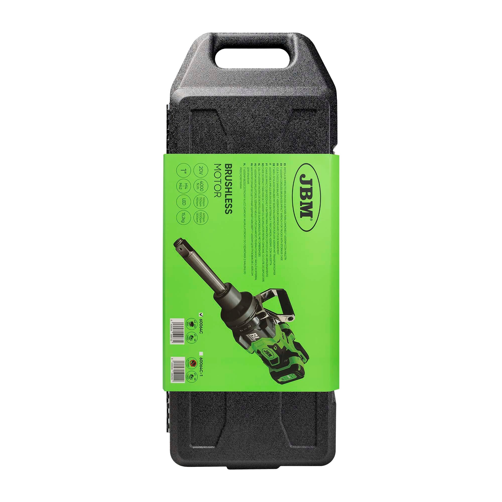 AVVITATORE A IMPULSI BRUSHLESS A BATTERIA DA 1" PER CAMION, 4000NM, CON VALIGETTA SET 6AH JBM 60064C