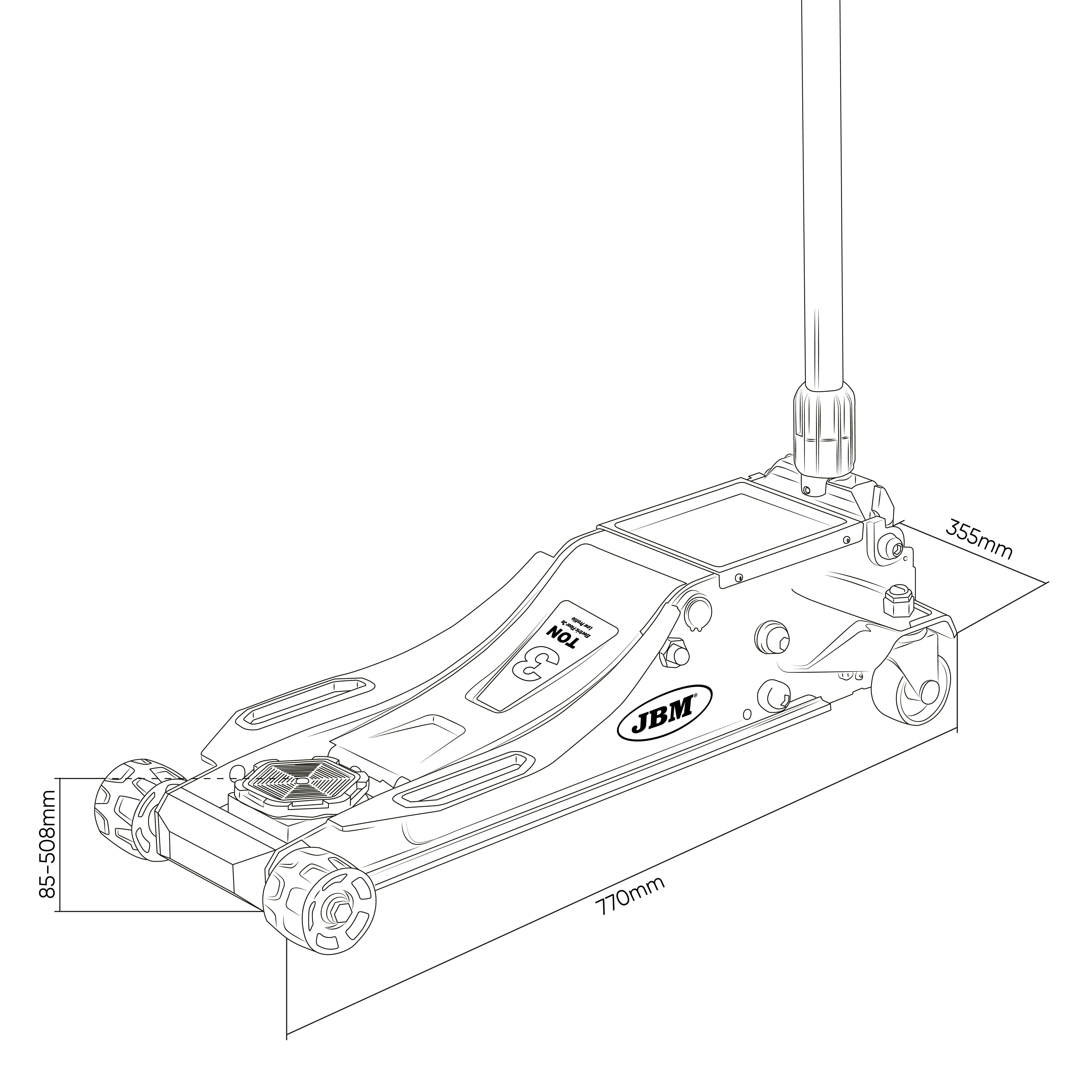 CRIC A CARRELLO IDRAULICO 3T A BATTERIA JBM 60065
