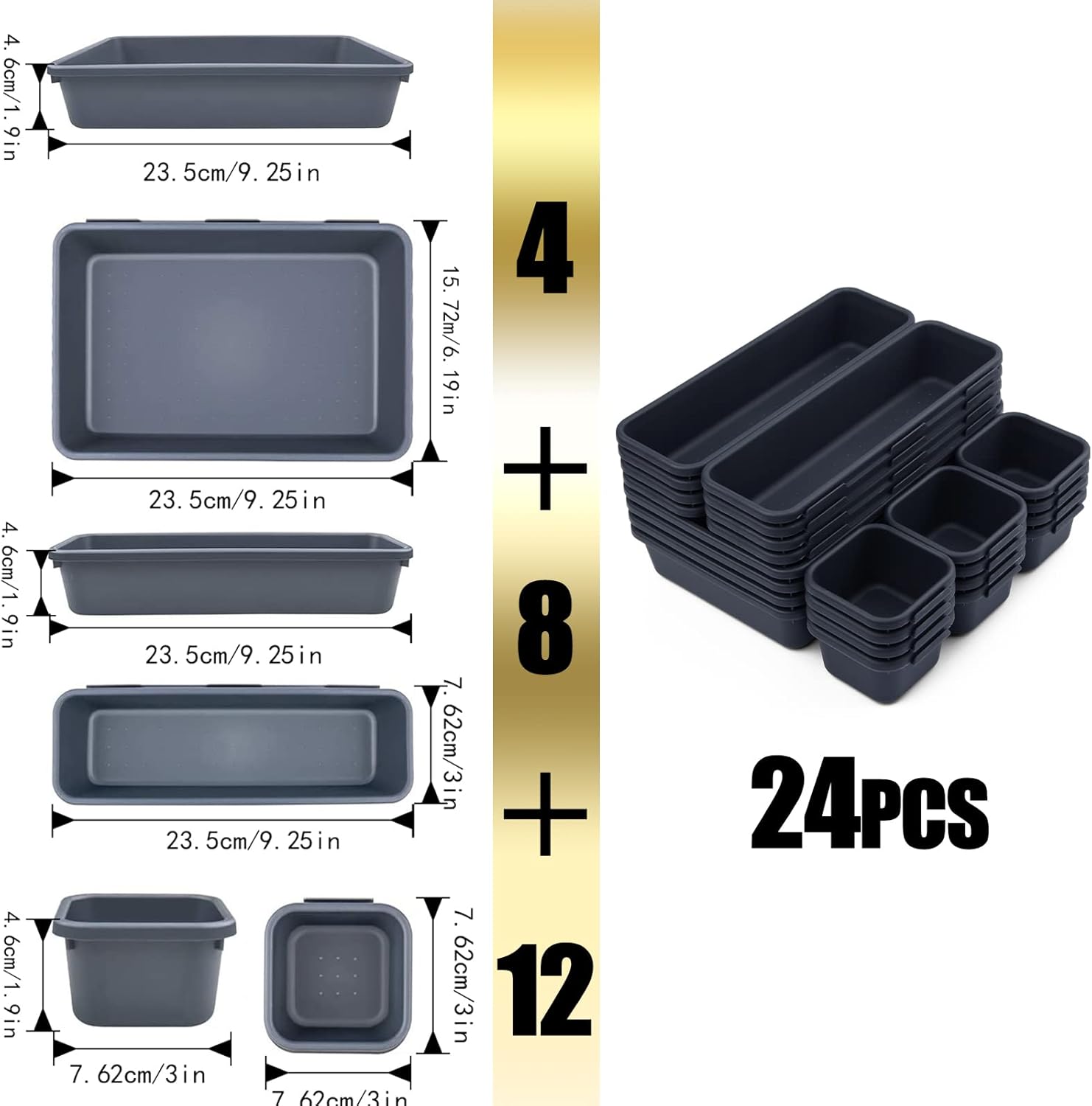 Divisori per cassetti Arredo Officina Workshopitaly MPS Total Black 24pz.