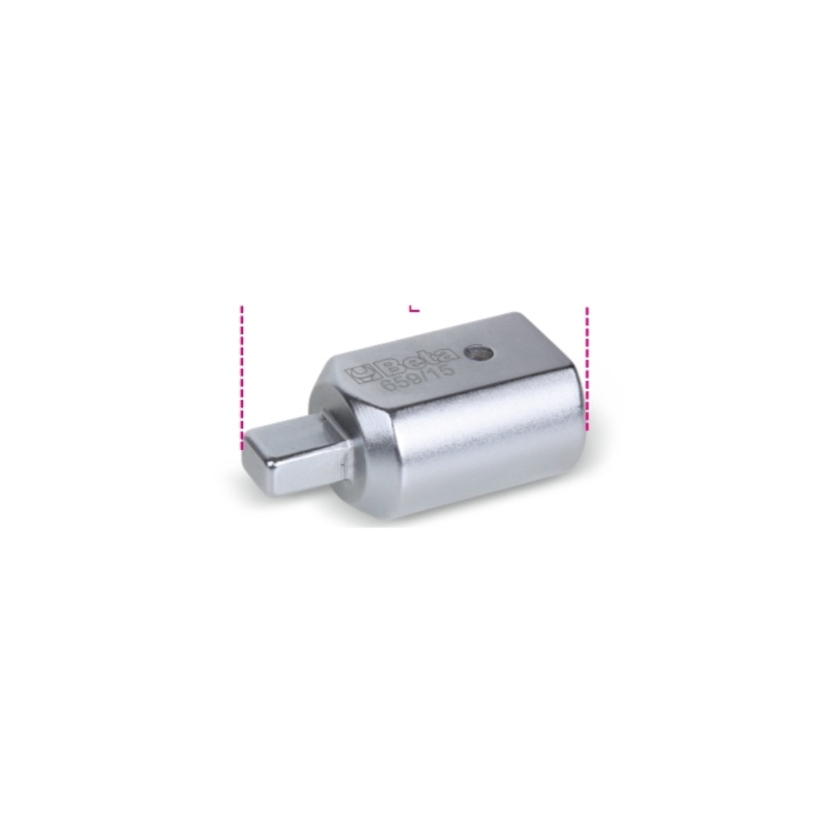 Raccordo con attacco rettangolare femmina 14x18 mm e maschio 9x12 mm Beta 659/15 - Disegno con misure