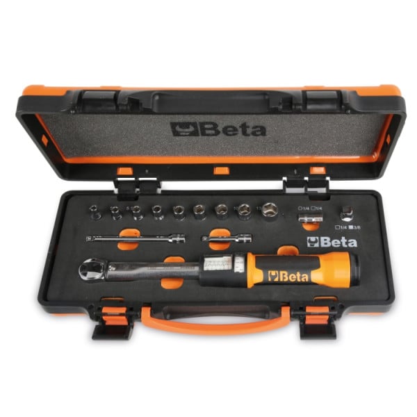 Chiave dinamometrica a scatto Zero-Reset in cassetta con bussole e prolunghe Beta 666/C2