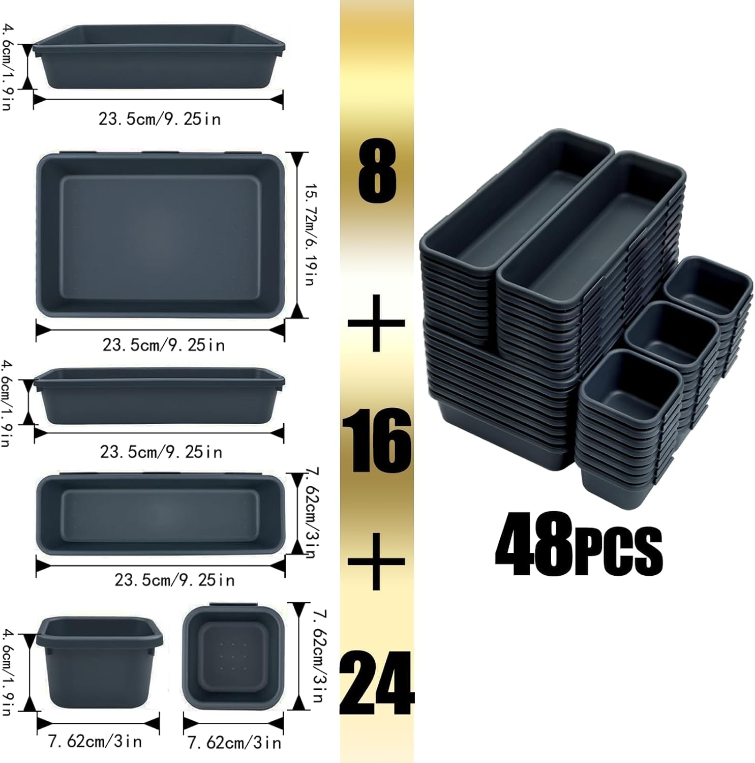 Divisori per cassetti Arredo Officina Workshopitaly MPS Total Black 48pz.