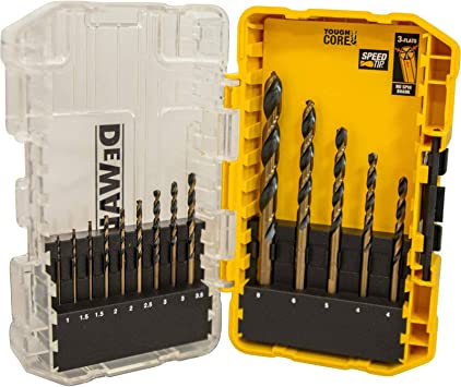 Set di foratura in metallo nero e oro da 14 pezzi punte DeWalt DT70727-QZ