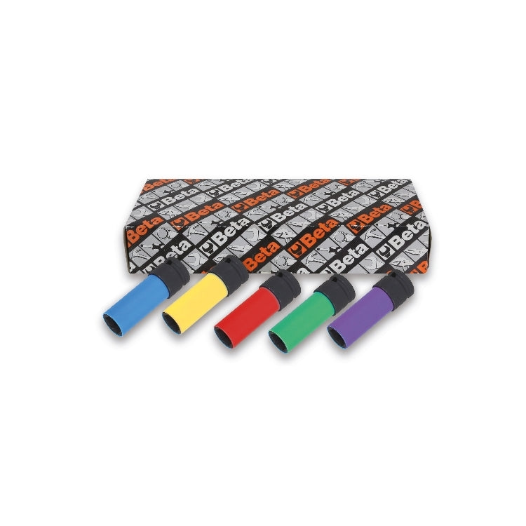 Serie di 5 chiavi a bussola Macchina per dadi ruote con inserti polimerici colorati Beta 720LC/S5
