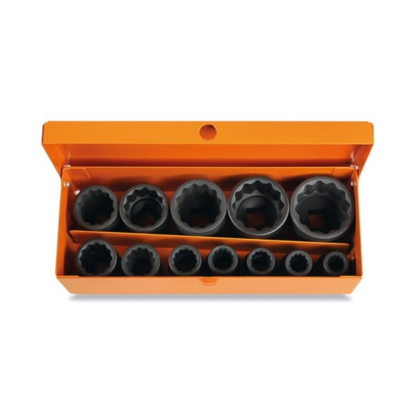 Serie di 12 chiavi a bussola Macchina con bocca poligonale in cassetta di lamiera Beta 720B/C12