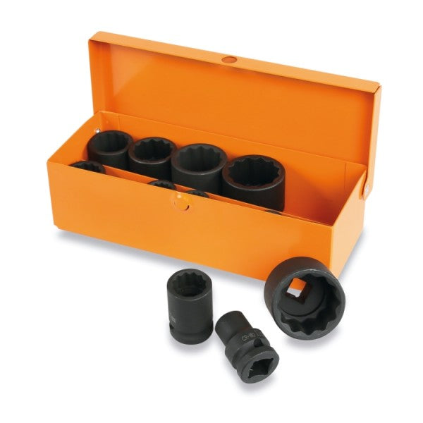 Serie di 12 chiavi a bussola Macchina con bocca poligonale in cassetta di lamiera Beta 720B/C12