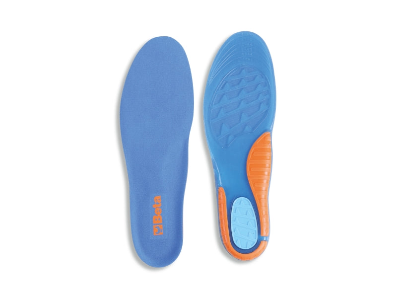 Sottopiedi anatomici in TPR GEL con elevato effetto ammortizzante, supporto dell'arco plantare e cuscinetto nella zona del tallone Beta 7398U
