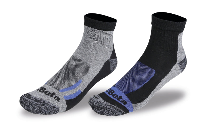 2 paia di calze maxi sneakers in cotone con pianta in spugna di cotone Beta 7426P