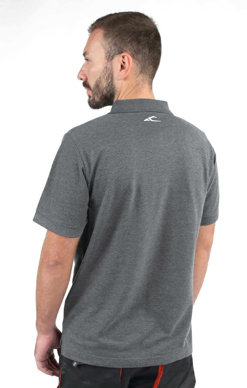 Polo work in cotone piquet 200g, con 3 bottoni, grigio melange Beta 7552G