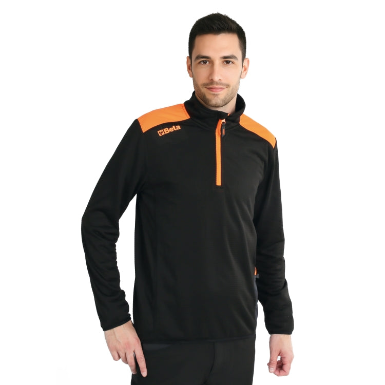 Micropile gird fleece con zip corta, nero Beta 7563N