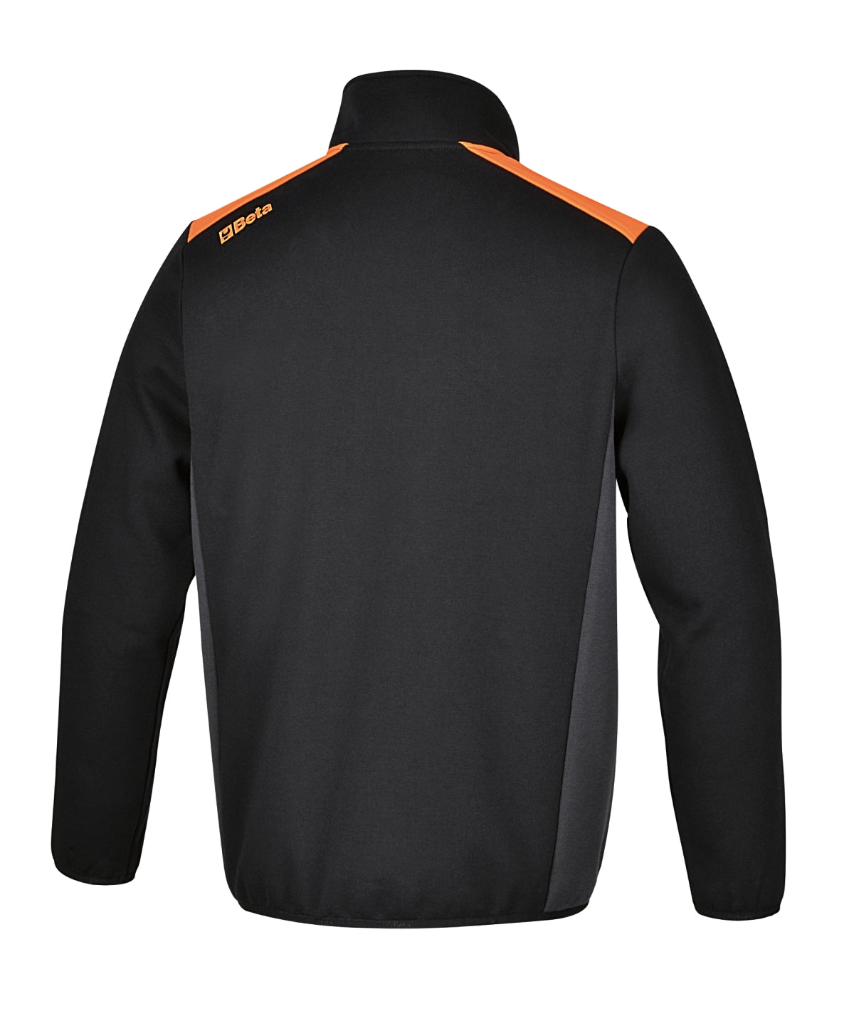 Felpa zip lunga, nera con inserti in grigio antracite Beta 7565NG