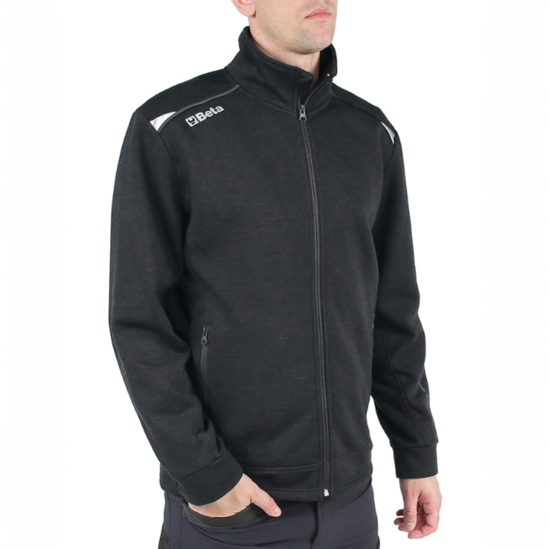 Felpa con zip lunga in graphene Beta 7644GG