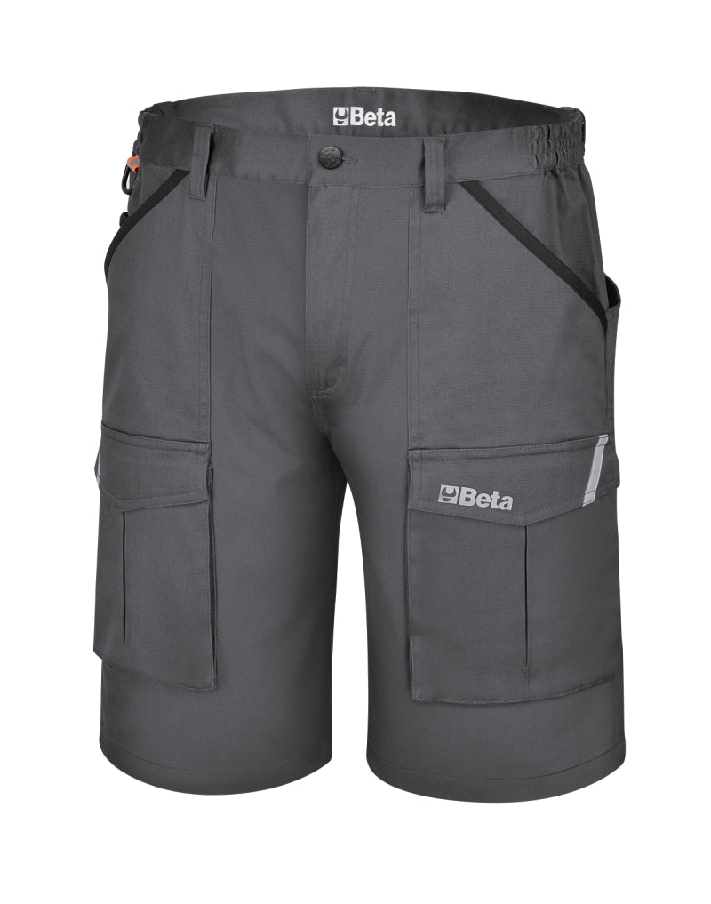 Bermuda da lavoro in 100% cotone elasticizzato grigio, comodi e resistenti Beta 7931MG