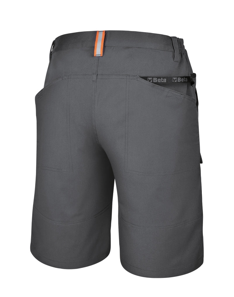Bermuda da lavoro in 100% cotone elasticizzato grigio, comodi e resistenti Beta 7931MG