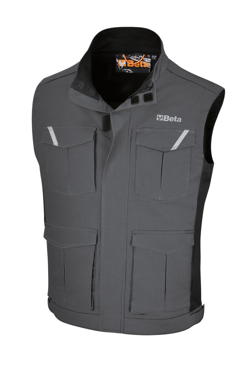 Gilet da lavoro grigio in 100% cotone, comodo e resistente Beta 7937MG