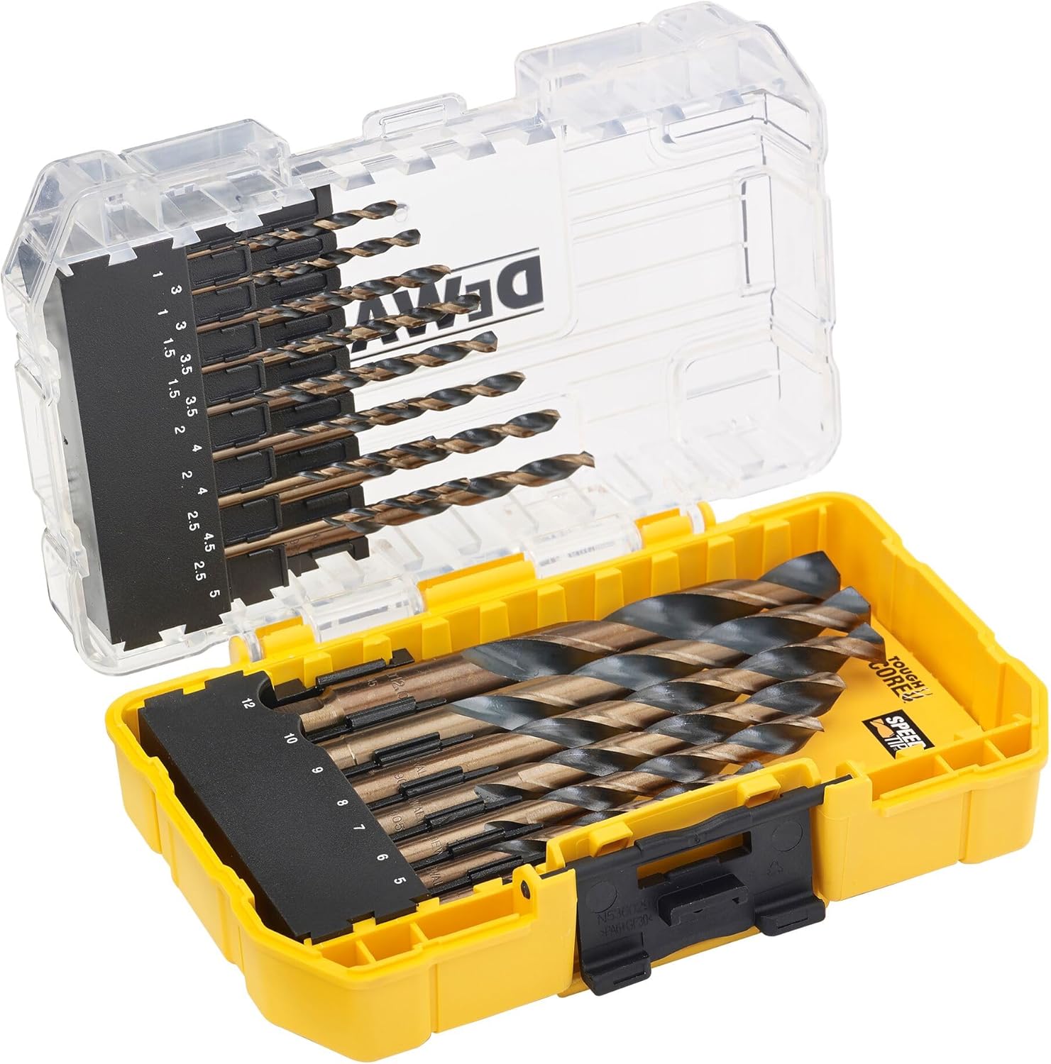 Set di foratura in metallo nero e oro da 23 pezzi DeWalt DT70729-QZ