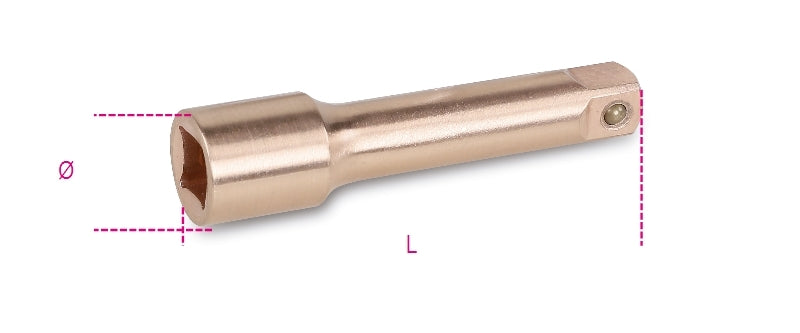 Prolunga con attacco quadro maschio e femmina 3/8", antiscintilla Beta 911BA/20