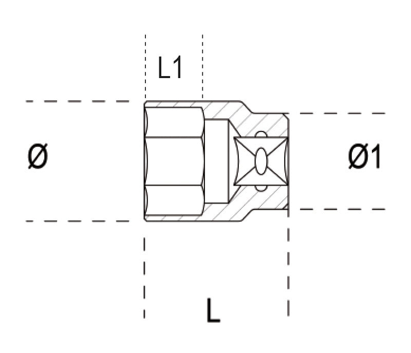 Chiavi a bussola con attacco quadro femmina 1/2" bocca esagonale, in acciaio inossidabile Beta 920INOX-A